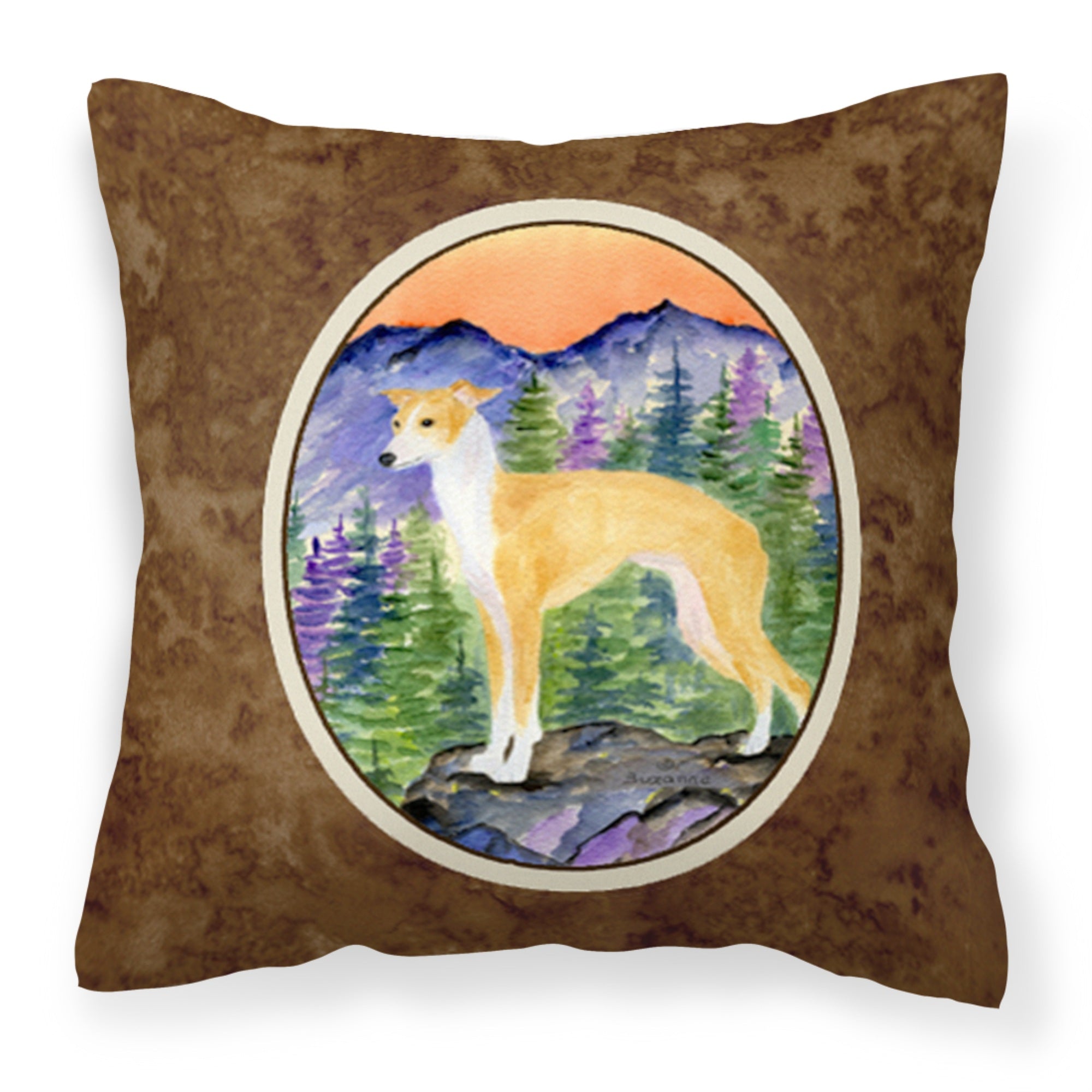 Carolines Treasures SS8225PW1414 Italian Greyhound Decorative Canvas Fabric Pillow, Large, Multicolor