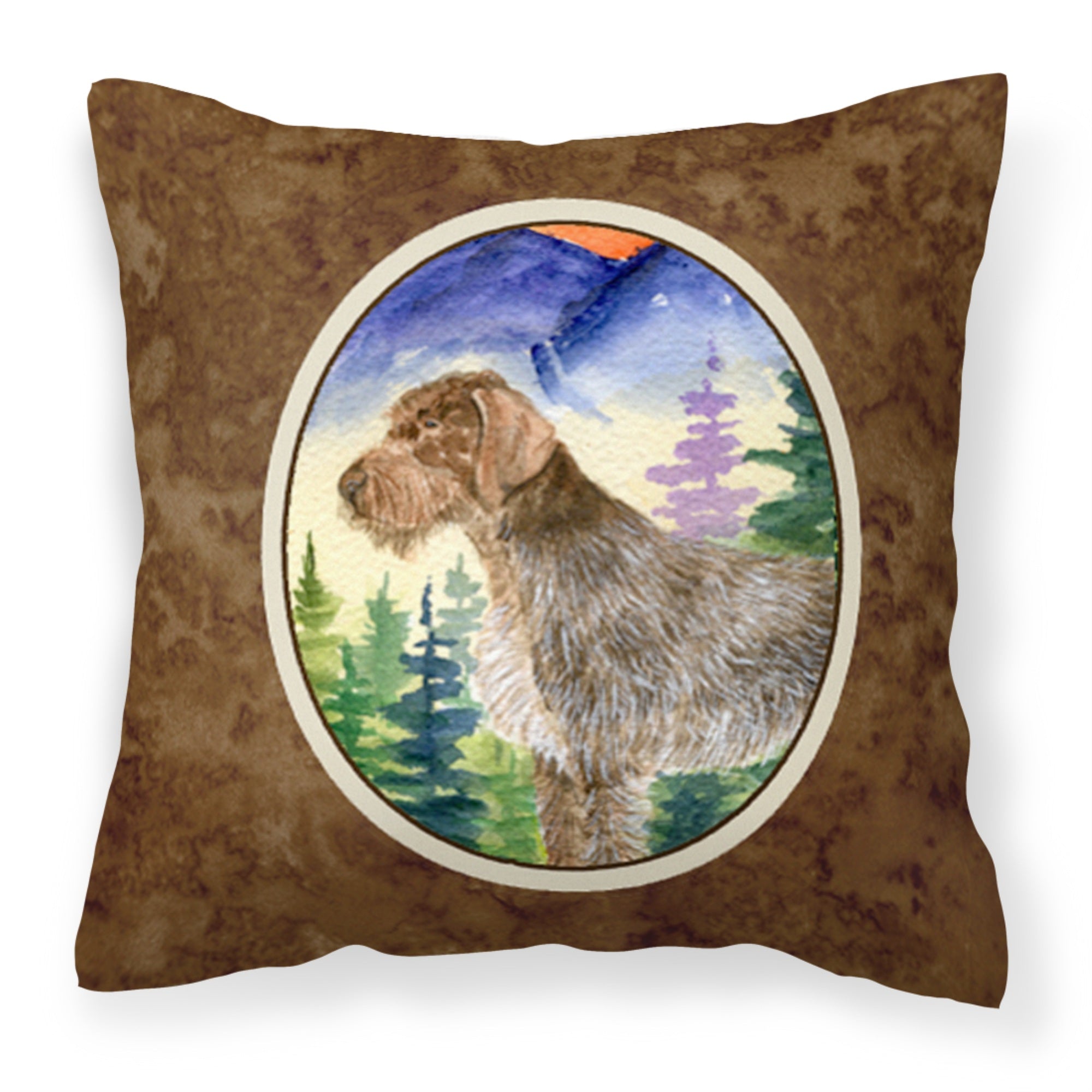 Carolines Treasures SS8226PW1414 German Wirehaired Pointer Decorative Canvas Fabric Pillow, Large, Multicolor