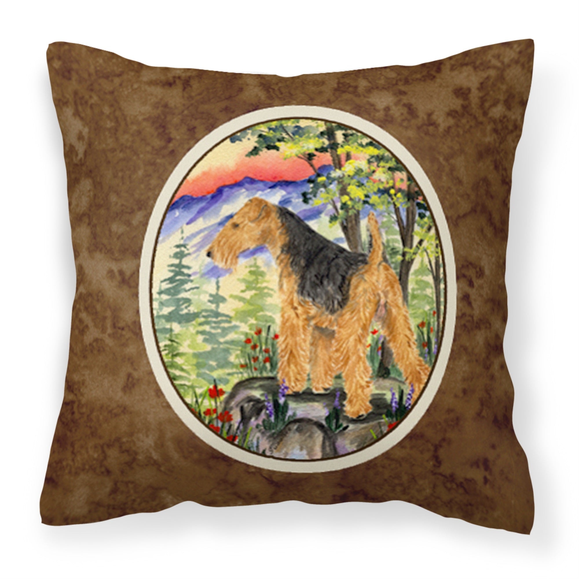 Carolines Treasures SS8228PW1414 Welsh Terrier Decorative Canvas Fabric Pillow, Large, Multicolor