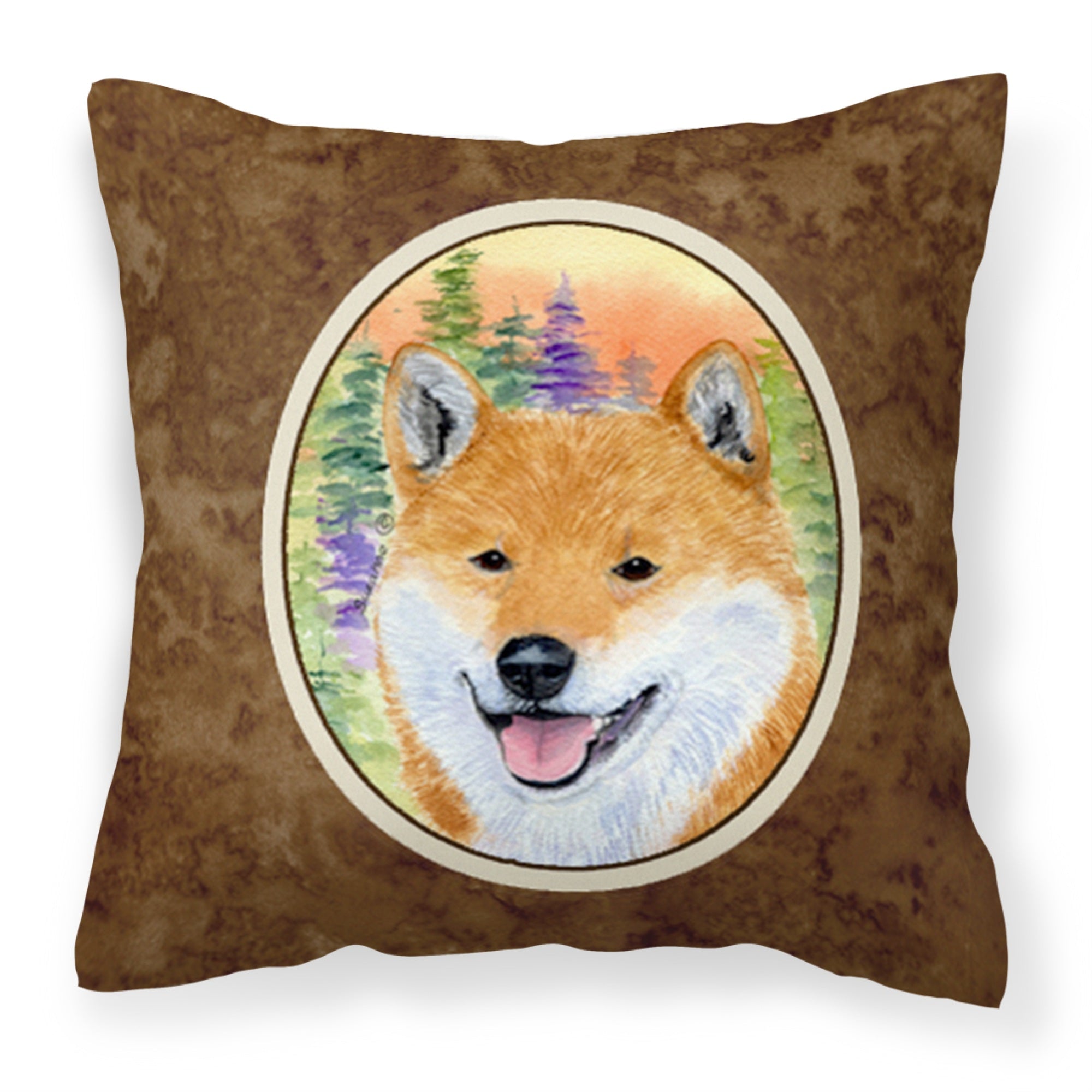 Carolines Treasures SS8234PW1414 Shiba Inu Decorative Canvas Fabric Pillow, Large, Multicolor