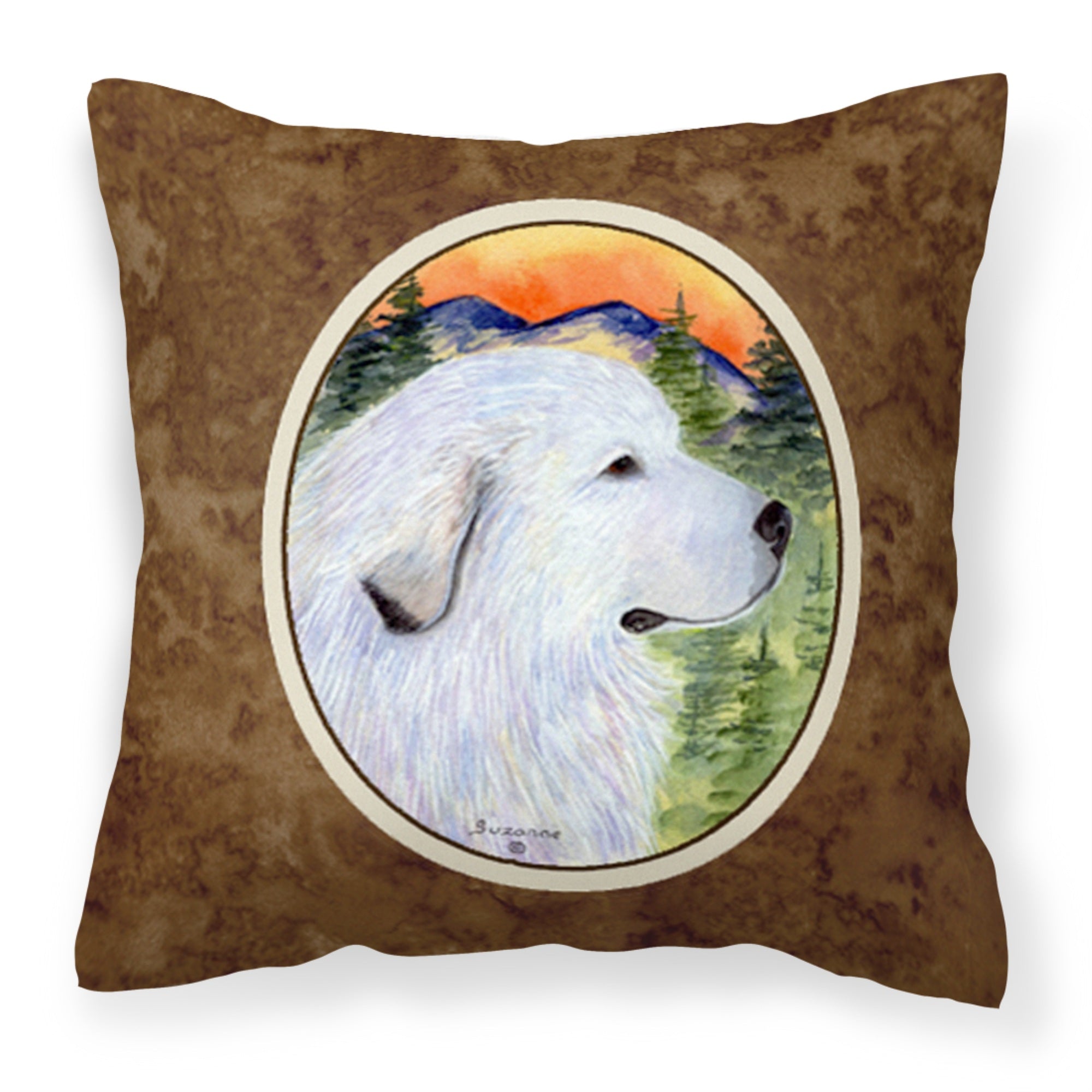 Carolines Treasures SS8236PW1414 Great Pyrenees Decorative Canvas Fabric Pillow, Large, Multicolor