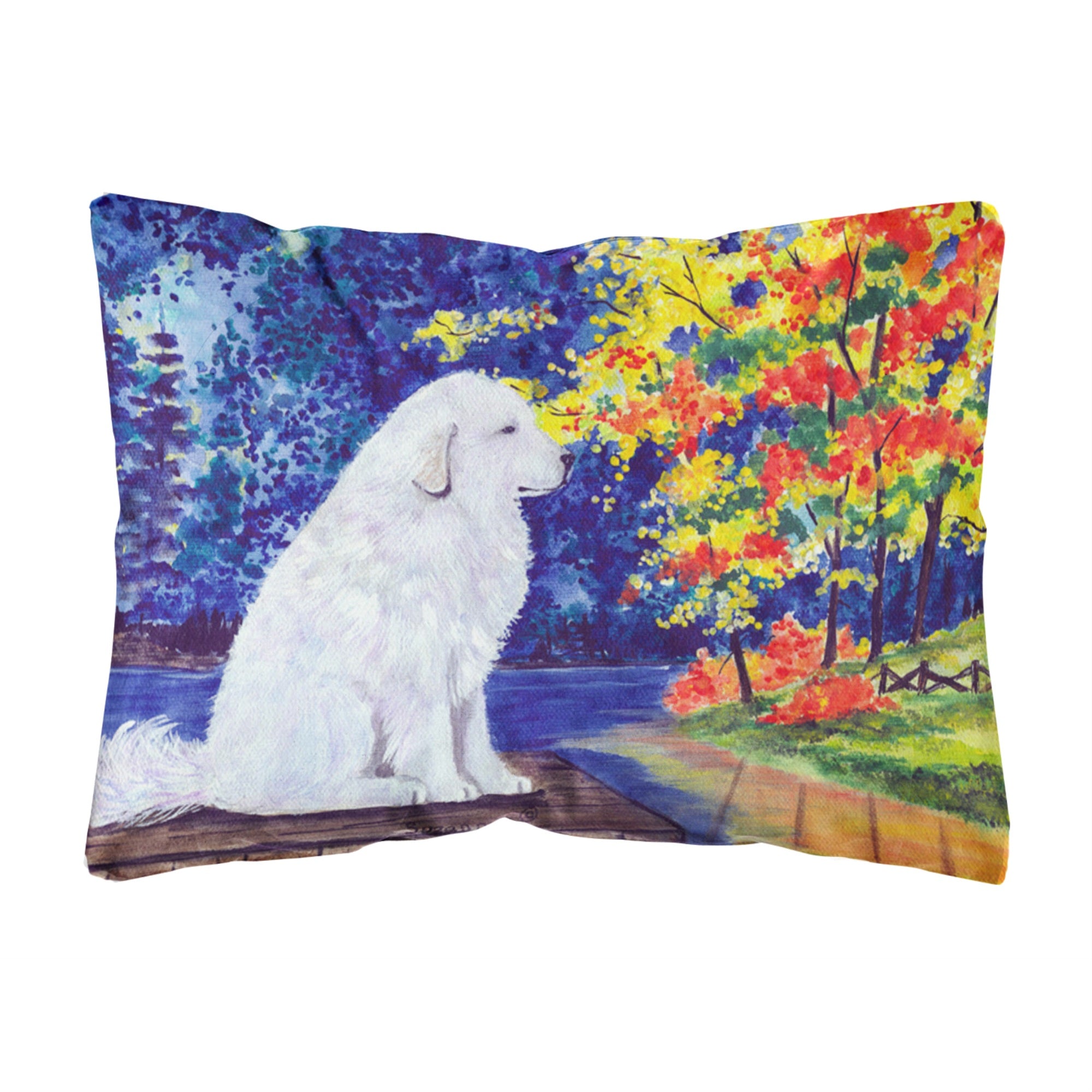 Carolines Treasures SS8240PW1216 Great Pyrenees Decorative Canvas Fabric Pillow, Large, Multicolor