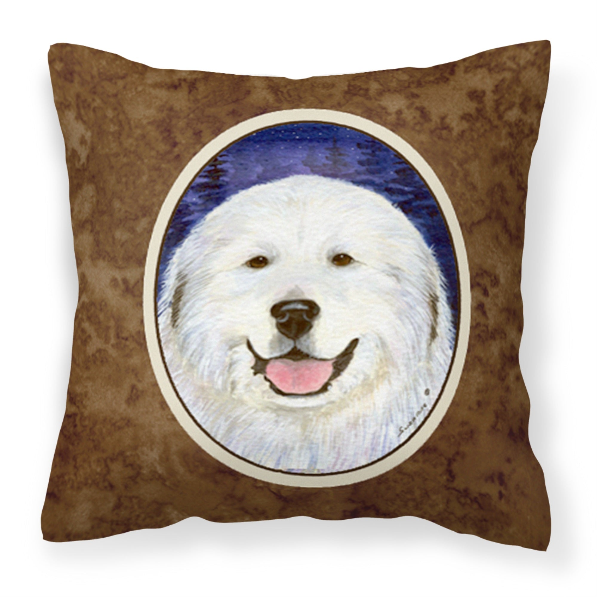 Carolines Treasures SS8242PW1414 Great Pyrenees Decorative Canvas Fabric Pillow, Large, Multicolor