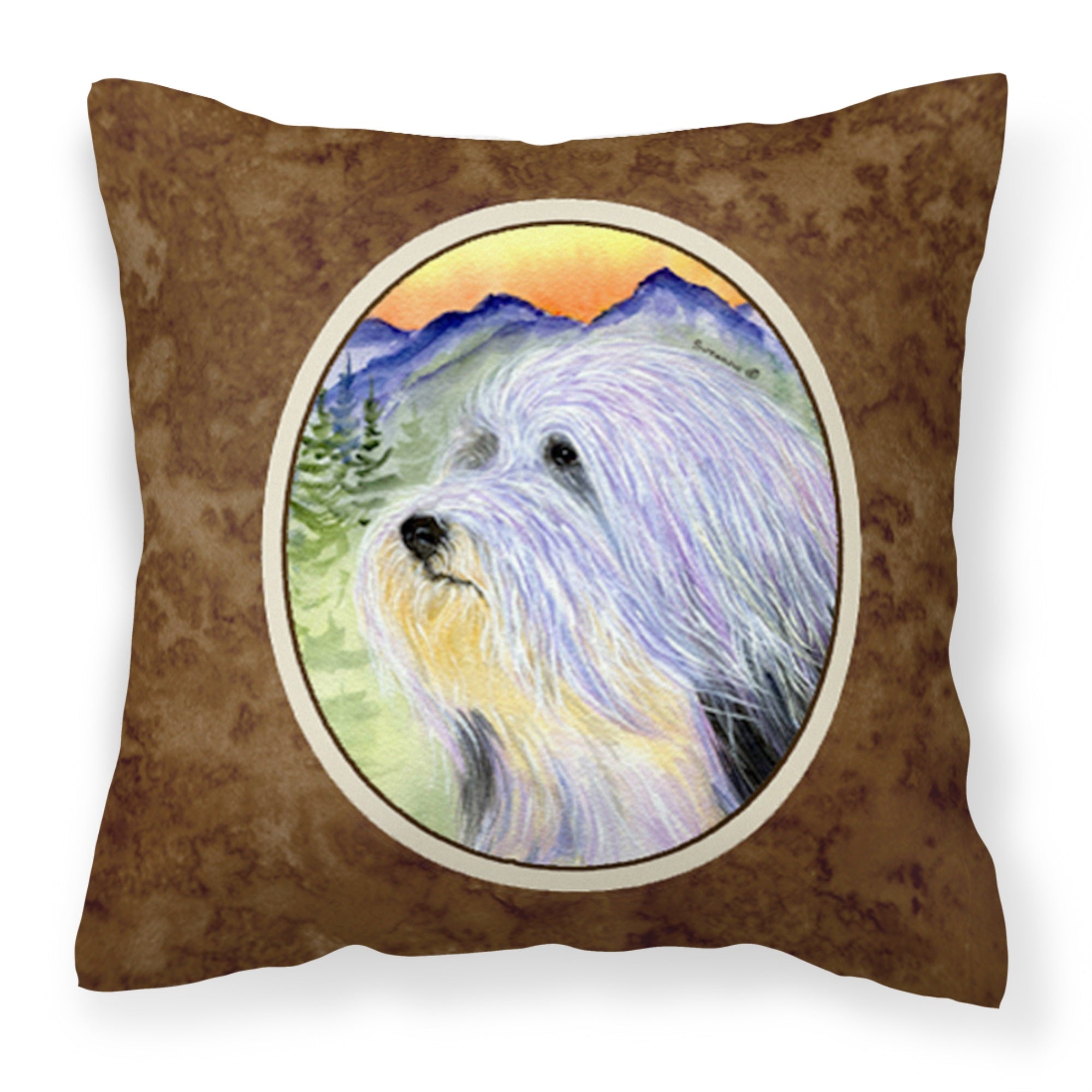Carolines Treasures SS8244PW1414 Bearded Collie Decorative Canvas Fabric Pillow, Large, Multicolor