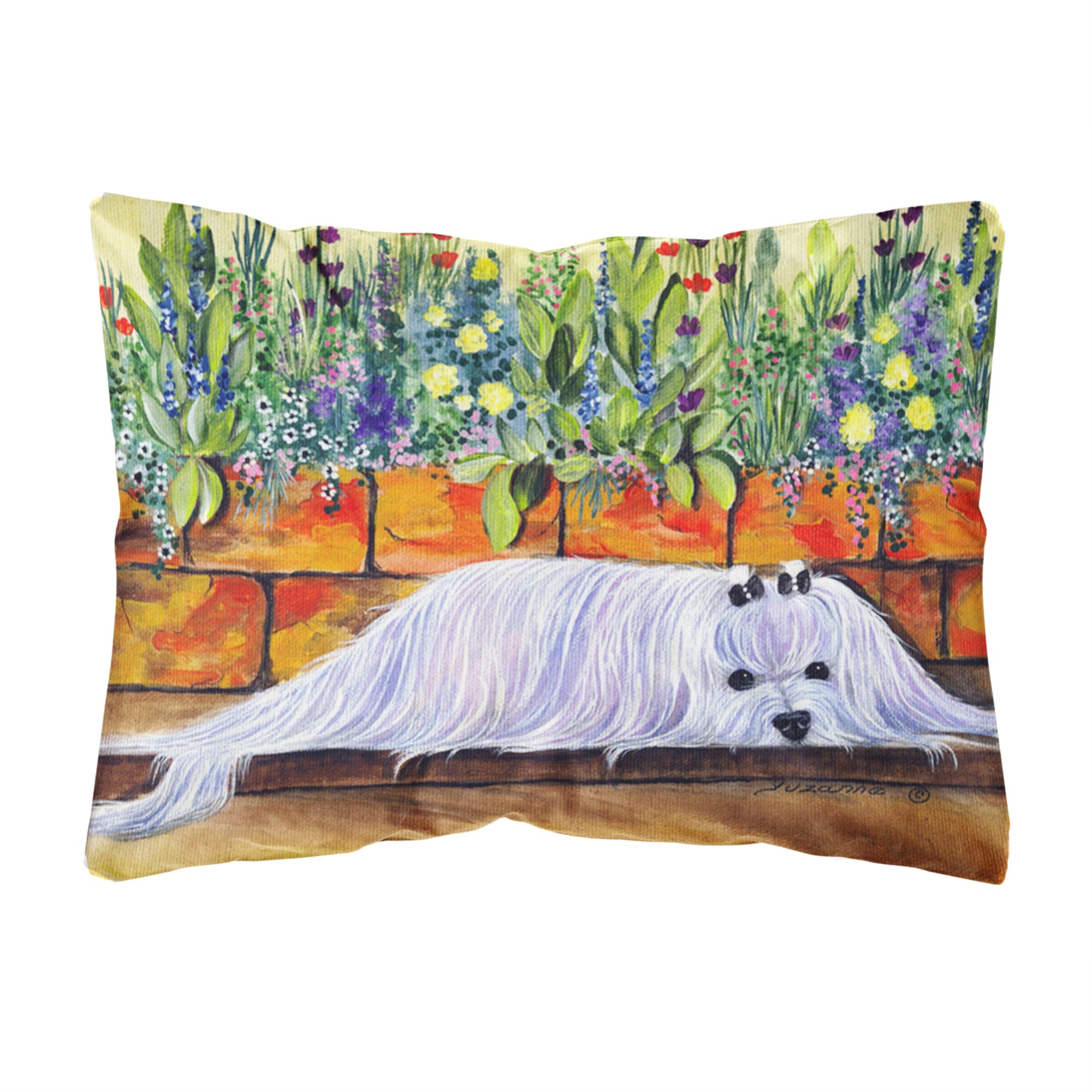 Carolines Treasures SS8248PW1216 Maltese Decorative Canvas Fabric Pillow, Large, Multicolor