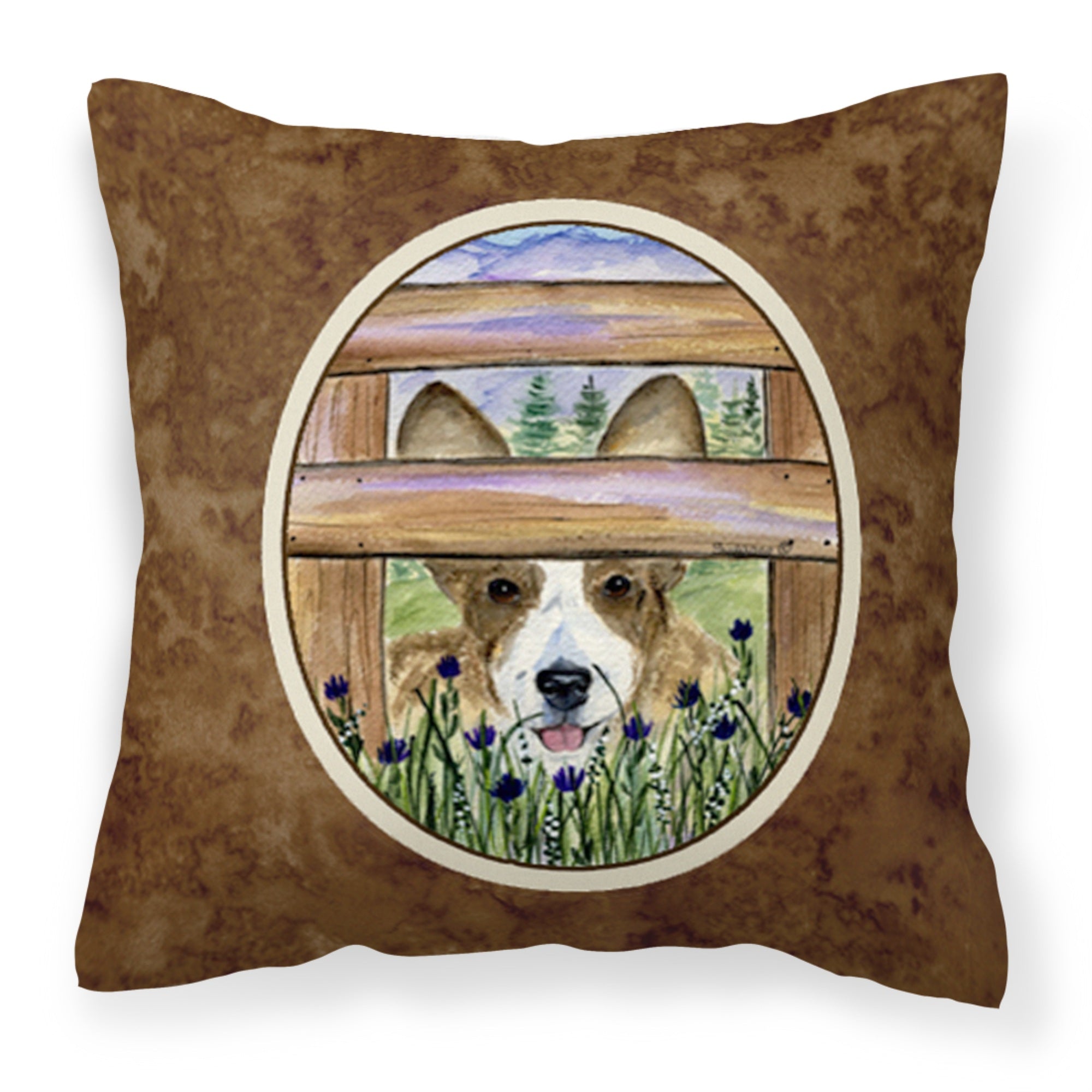 Carolines Treasures SS8254PW1414 Corgi Decorative Canvas Fabric Pillow, Large, Multicolor