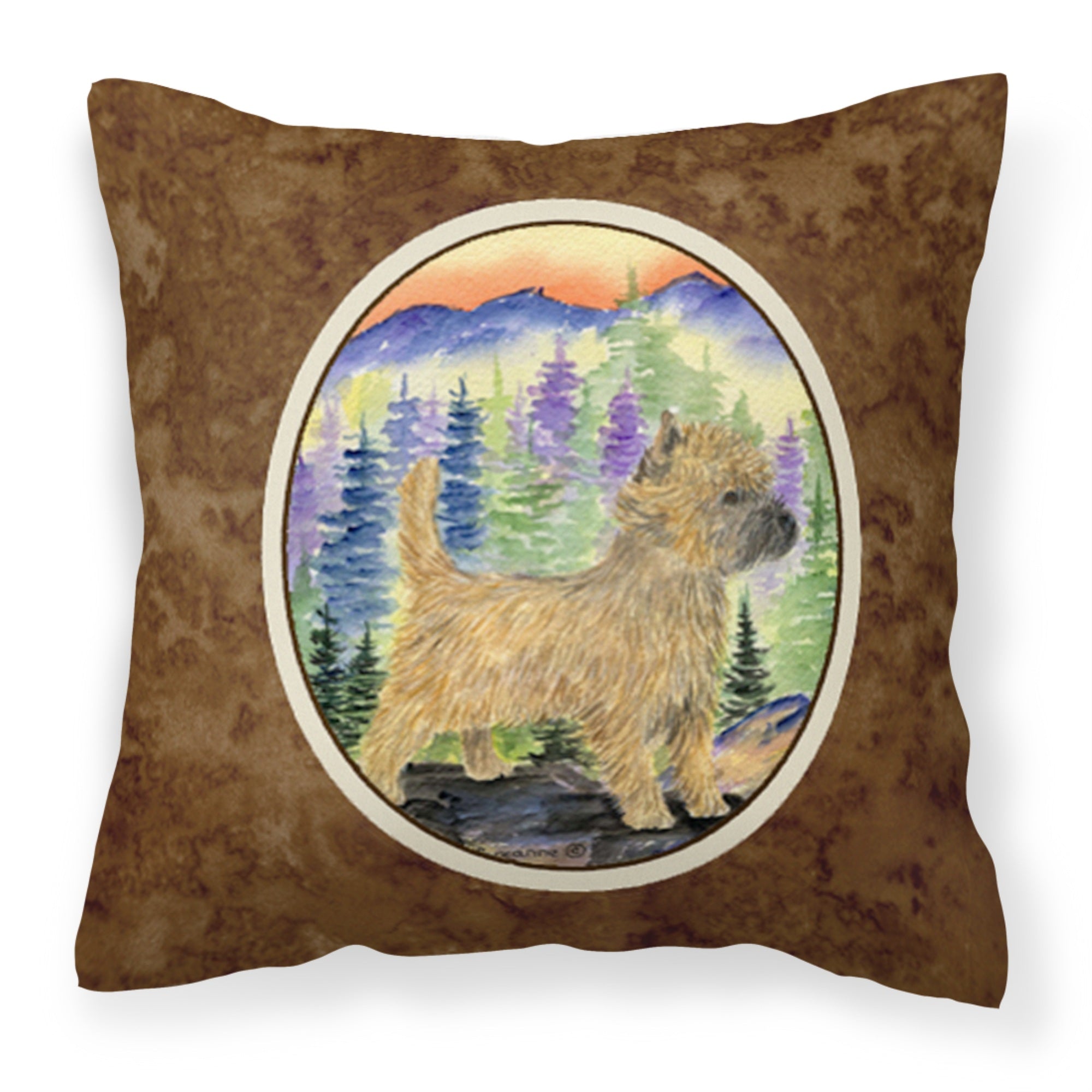 Carolines Treasures SS8255PW1414 Cairn Terrier Decorative Canvas Fabric Pillow, Large, Multicolor