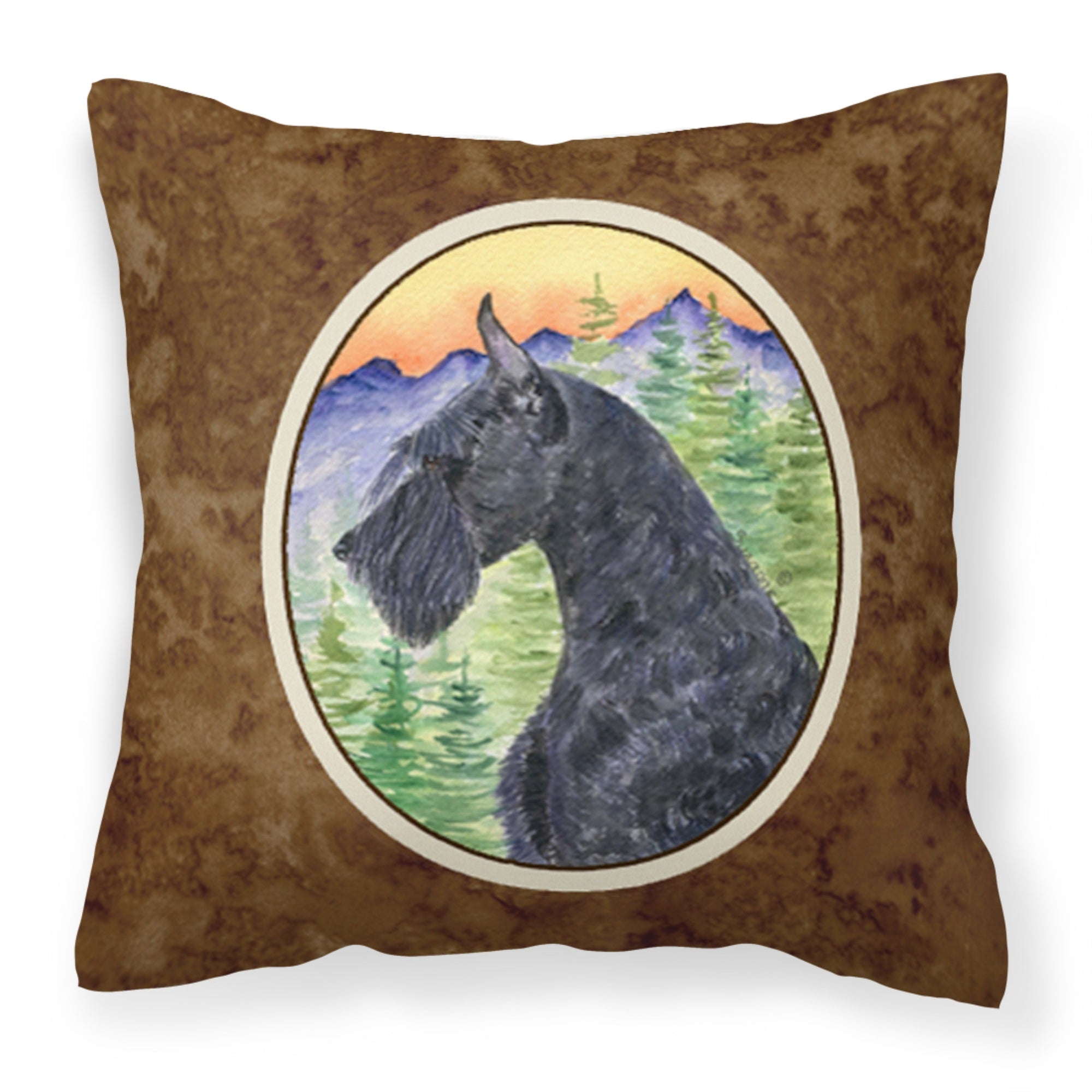 Carolines Treasures SS8256PW1414 Schnauzer Decorative Canvas Fabric Pillow, Large, Multicolor