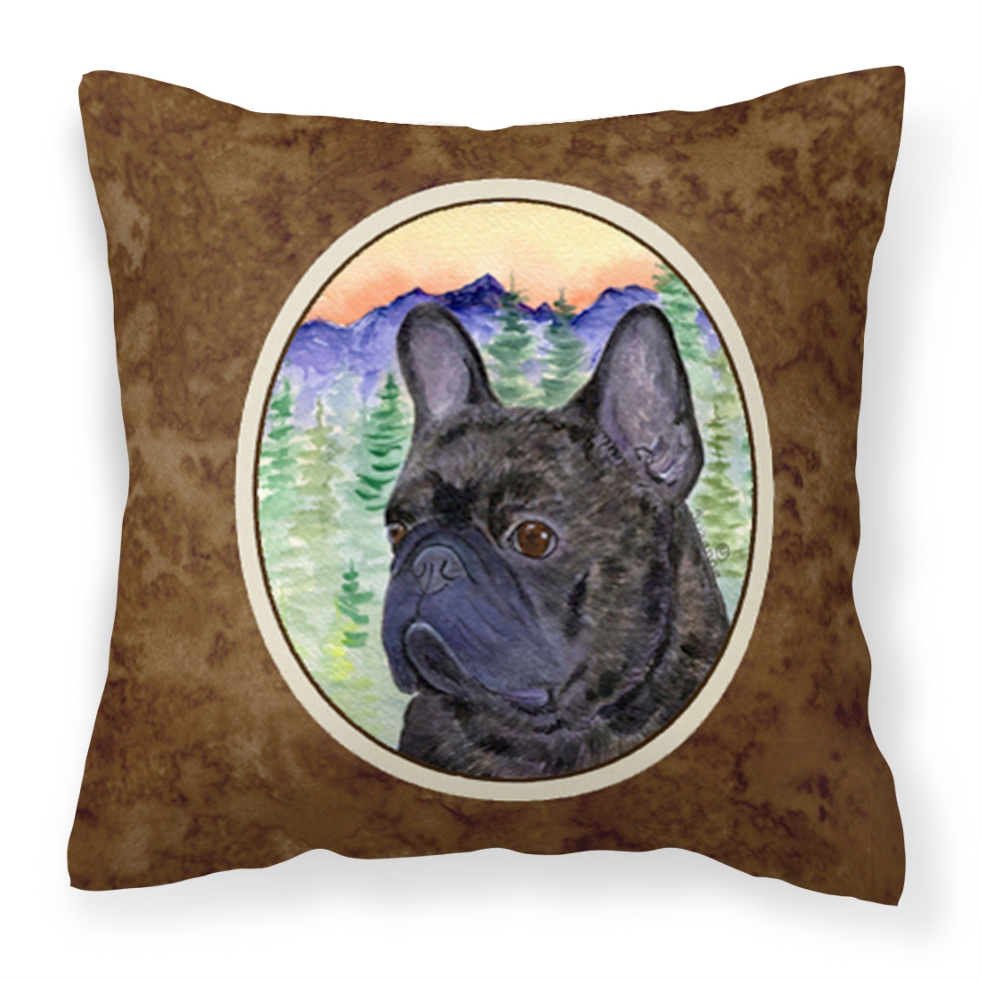 Carolines Treasures SS8257PW1414 French Bulldog Decorative Canvas Fabric Pillow, Large, Multicolor