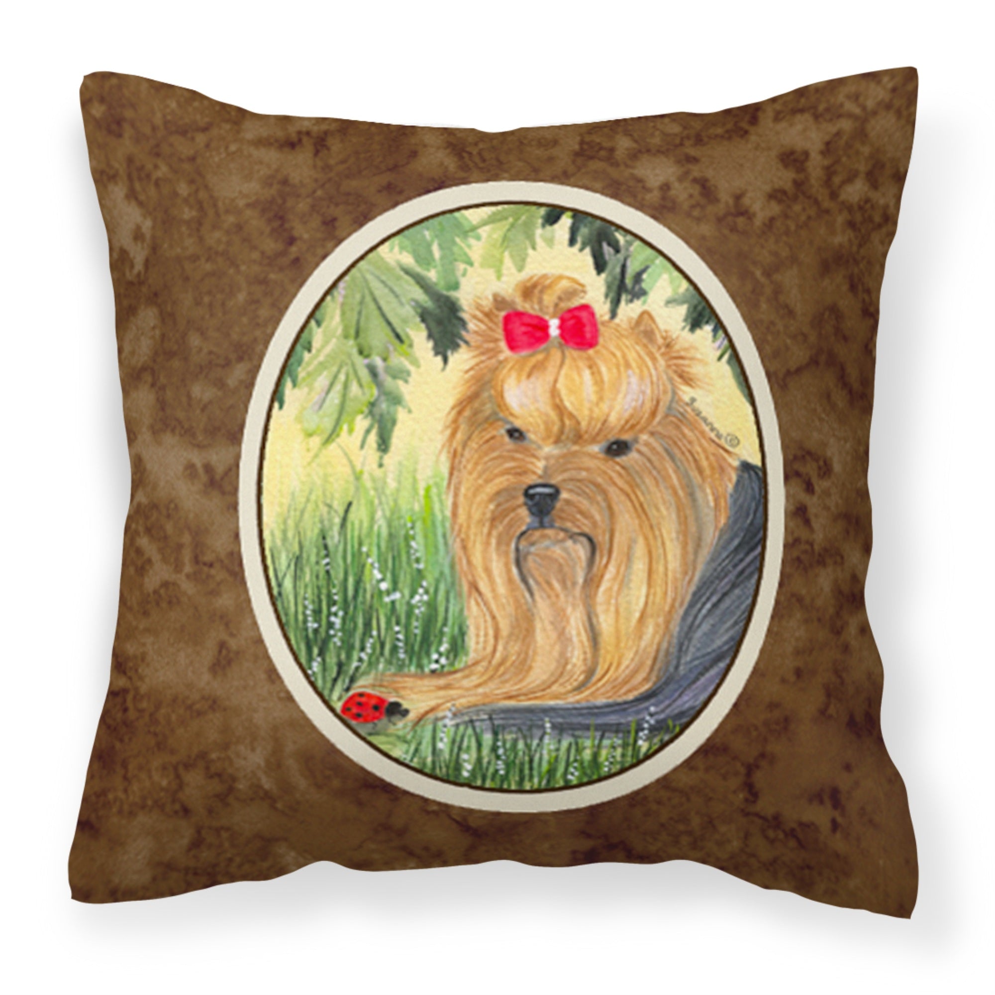 Carolines Treasures SS8258PW1414 Yorkie Decorative Canvas Fabric Pillow, Large, Multicolor
