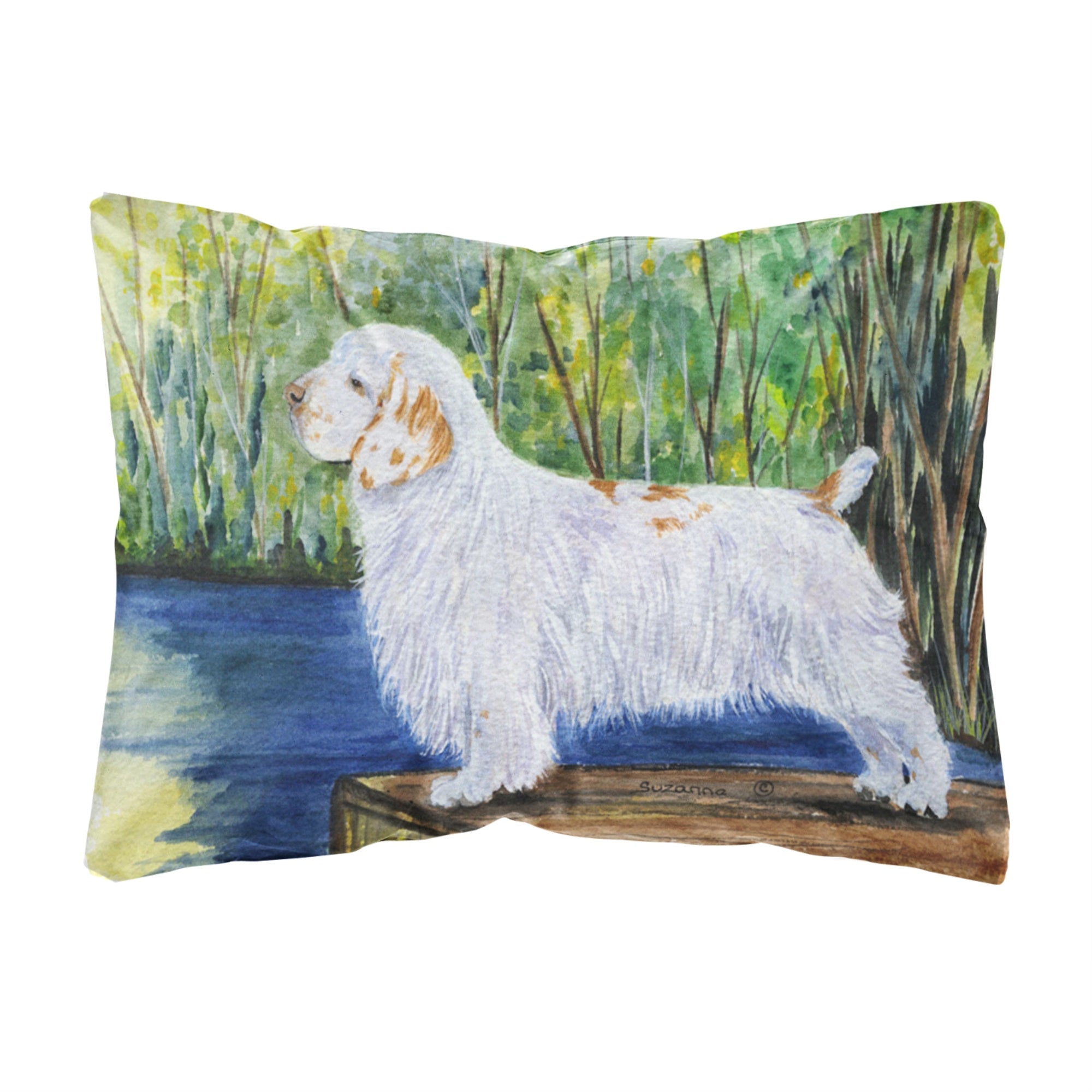 Carolines Treasures SS8261PW1216 Clumber Spaniel Decorative Canvas Fabric Pillow, Large, Multicolor