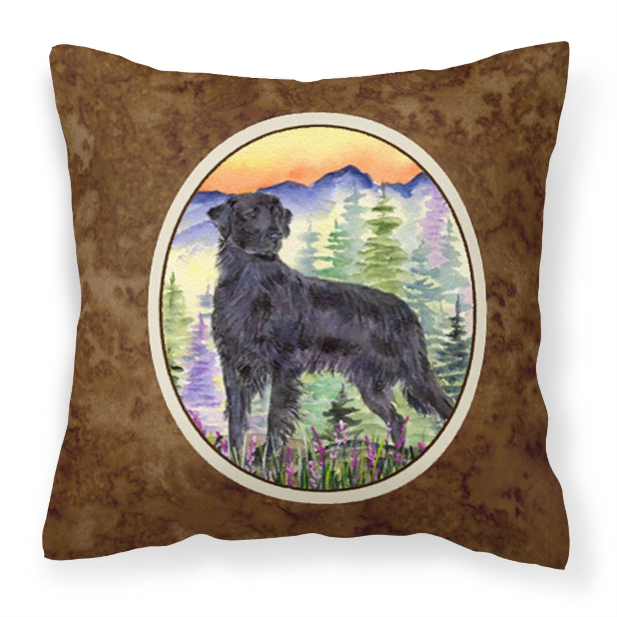 Carolines Treasures SS8263PW1414 Flat Coated Retriever Decorative Canvas Fabric Pillow, Large, Multicolor
