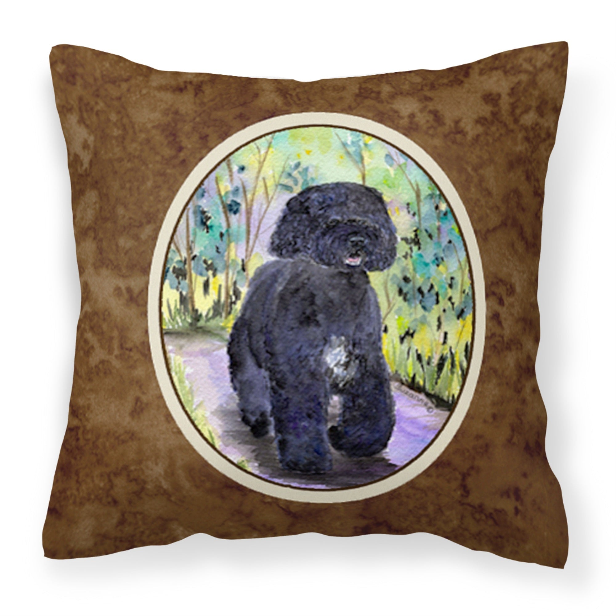 Carolines Treasures SS8264PW1414 Portuguese Water Dog Decorative Canvas Fabric Pillow, Large, Multicolor