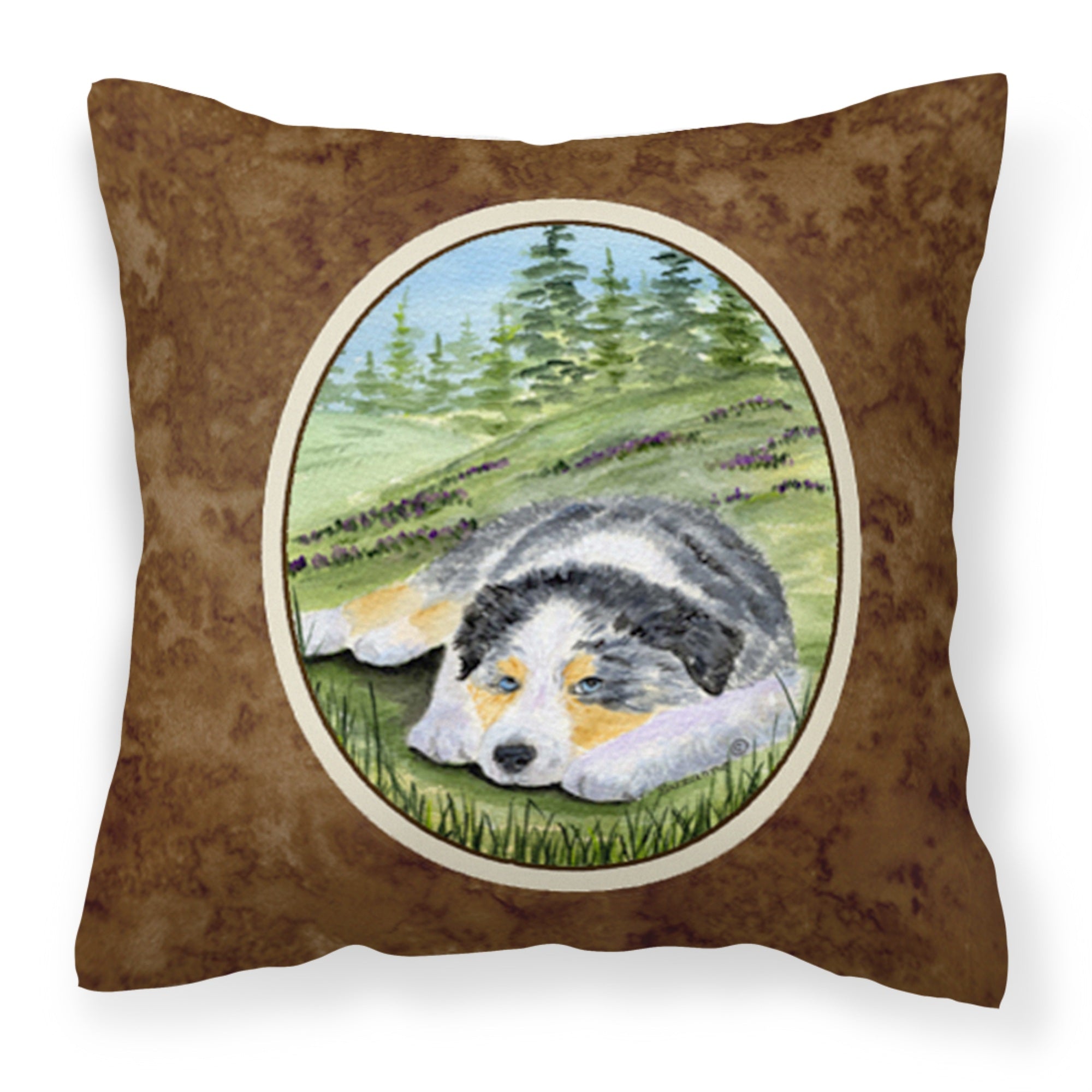 Carolines Treasures SS8283PW1414 Australian Shepherd Decorative Canvas Fabric Pillow, Large, Multicolor