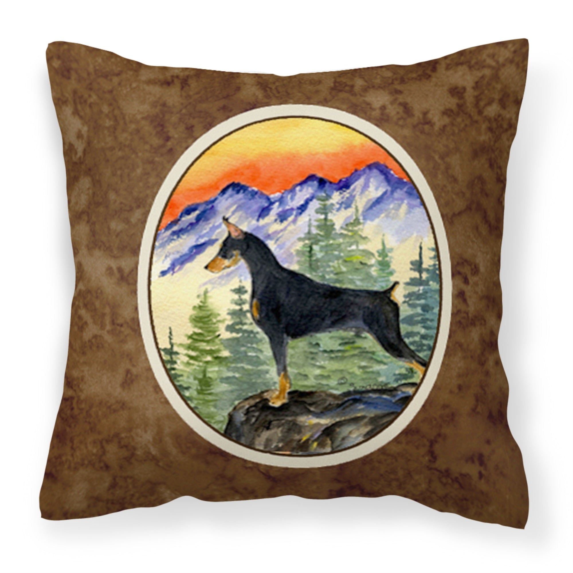 Carolines Treasures SS8284PW1414 Doberman Decorative Canvas Fabric Pillow, Large, Multicolor