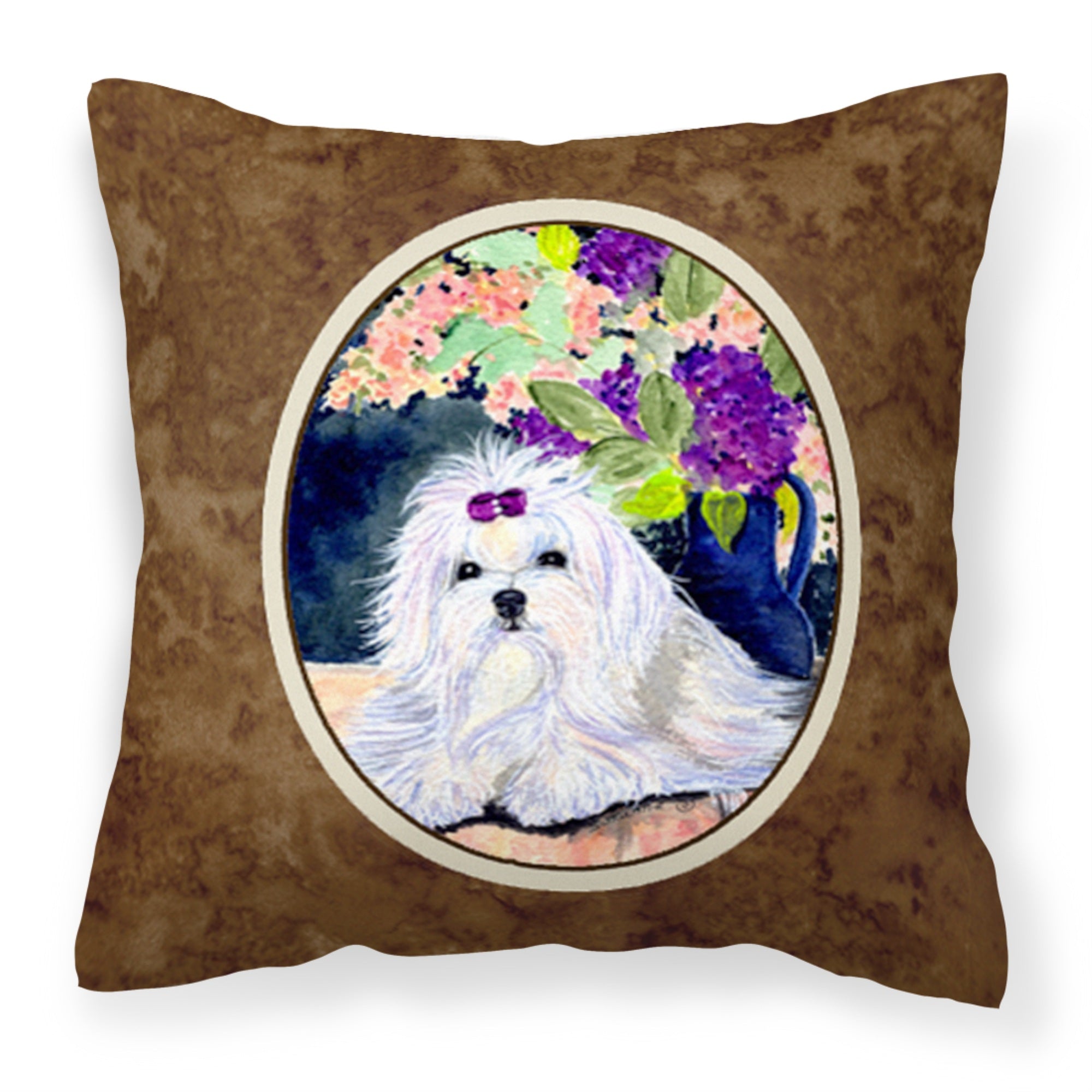 Carolines Treasures SS8287PW1414 Maltese Decorative Canvas Fabric Pillow, Large, Multicolor