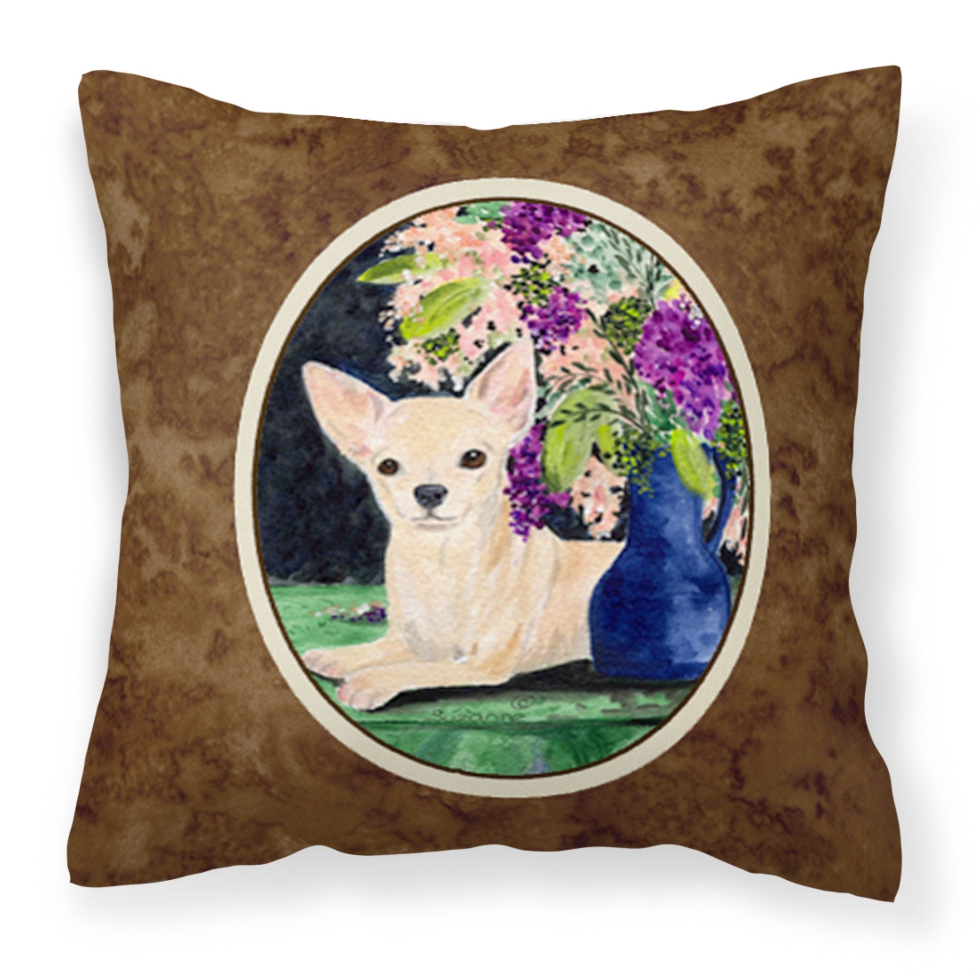 Carolines Treasures SS8289PW1414 Chihuahua Decorative Canvas Fabric Pillow, Large, Multicolor