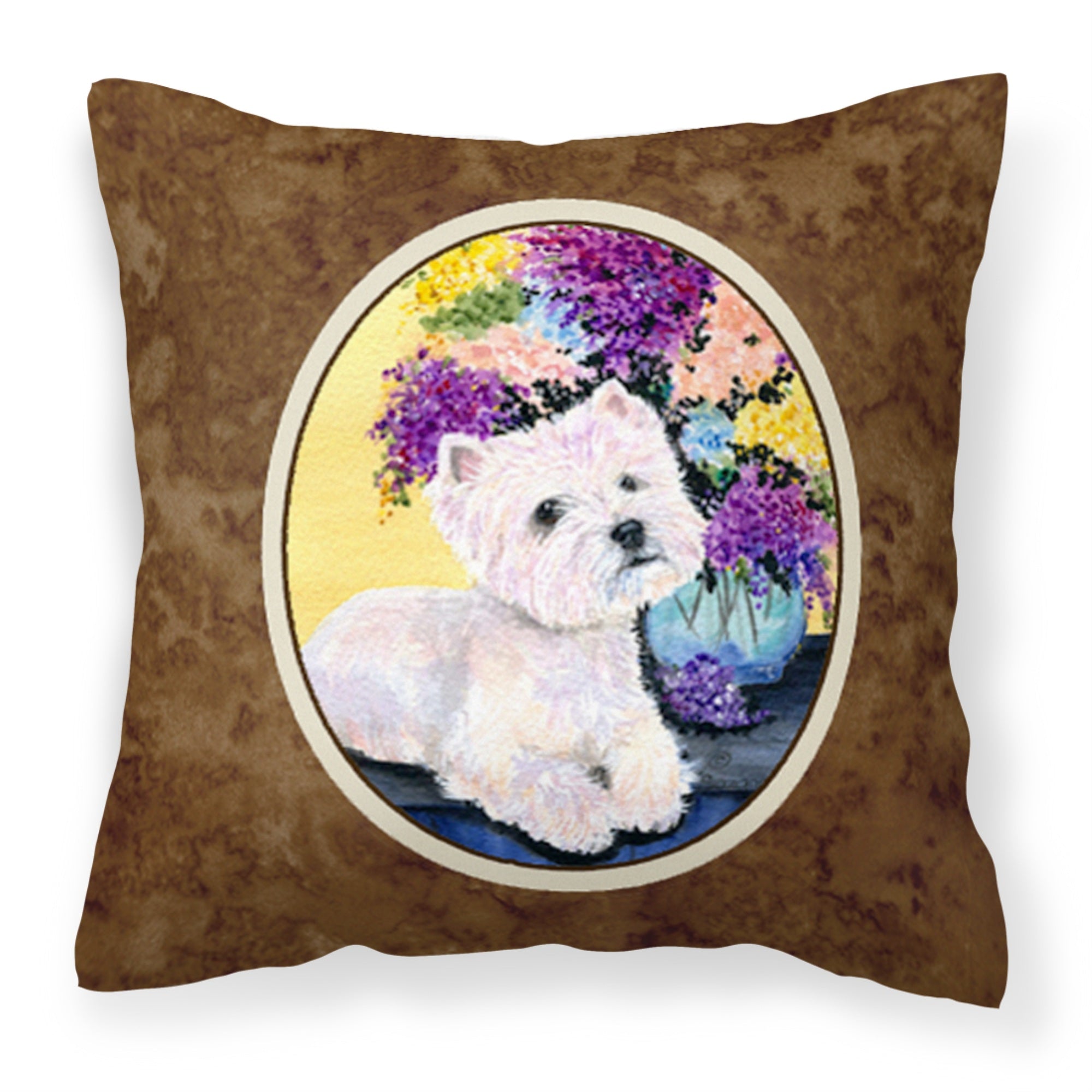 Carolines Treasures SS8291PW1414 Westie Decorative Canvas Fabric Pillow, Large, Multicolor