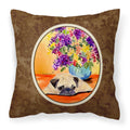 Carolines Treasures SS8294PW1414 Pug Decorative Canvas Fabric Pillow, Large, Multicolor