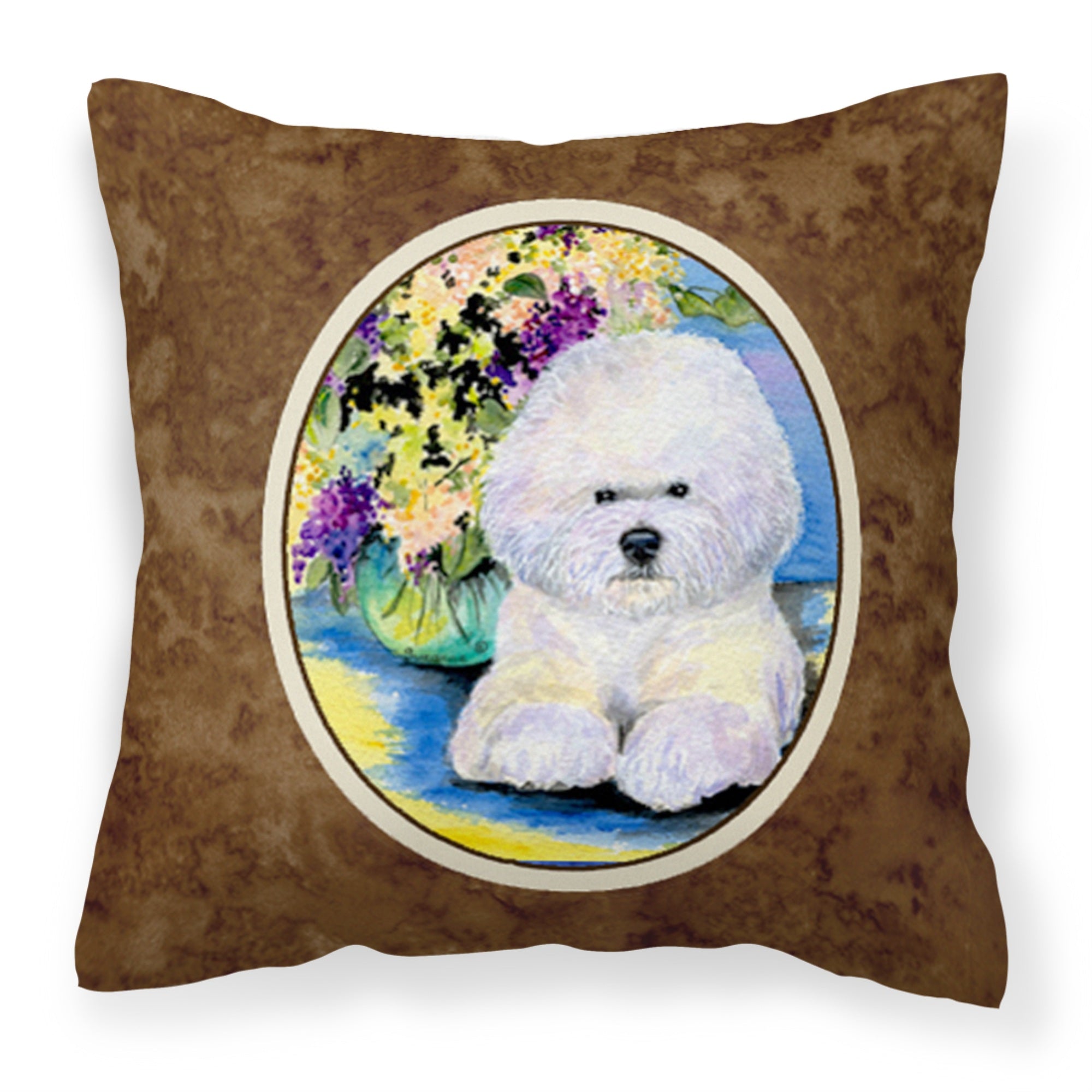 Carolines Treasures SS8295PW1414 Bichon Frise Decorative Canvas Fabric Pillow, Large, Multicolor