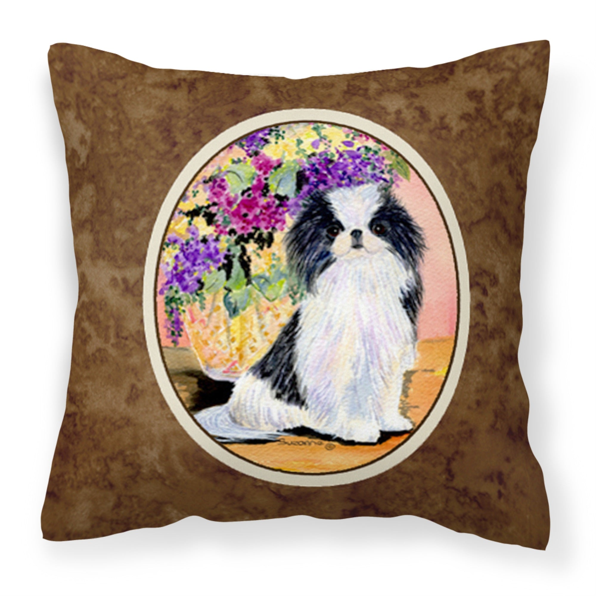 Carolines Treasures SS8299PW1414 Japanese Chin Decorative Canvas Fabric Pillow, Large, Multicolor
