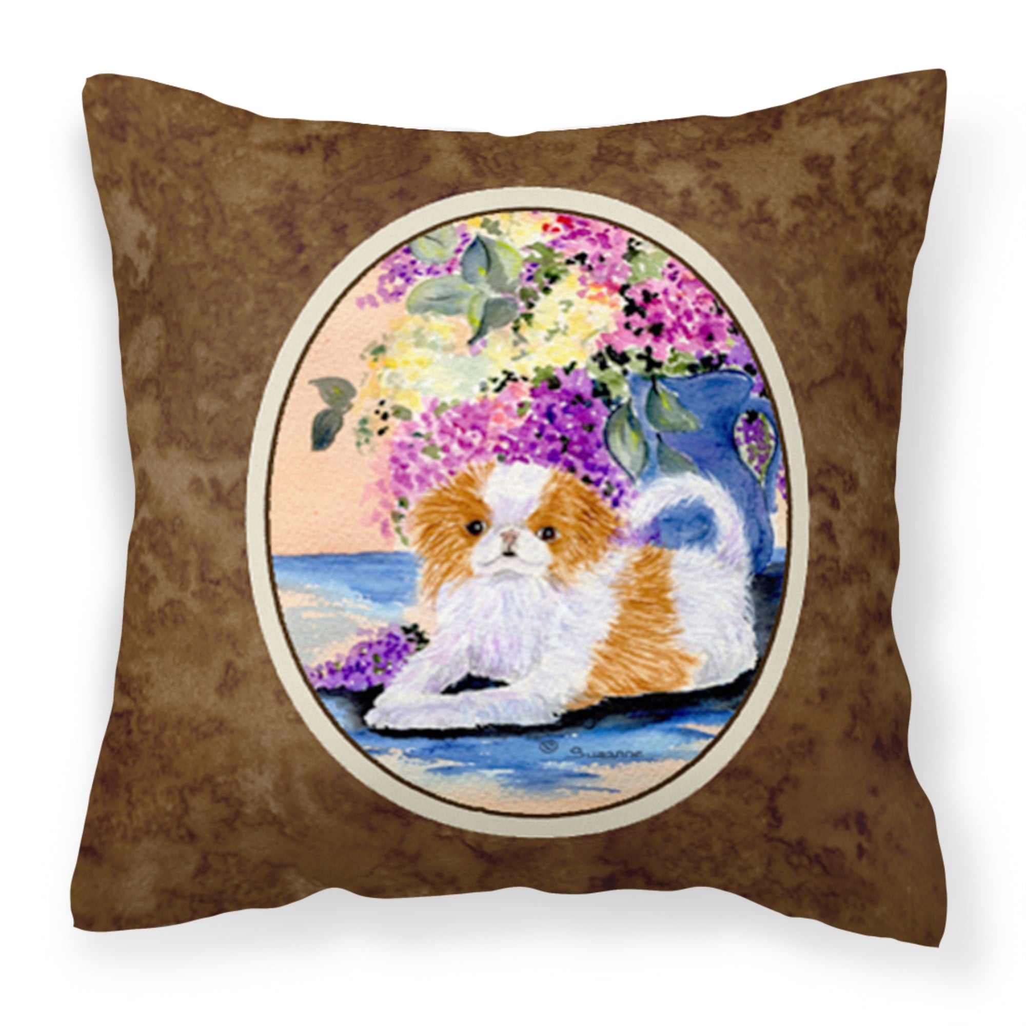Carolines Treasures SS8300PW1414 Japanese Chin Decorative Canvas Fabric Pillow, Large, Multicolor