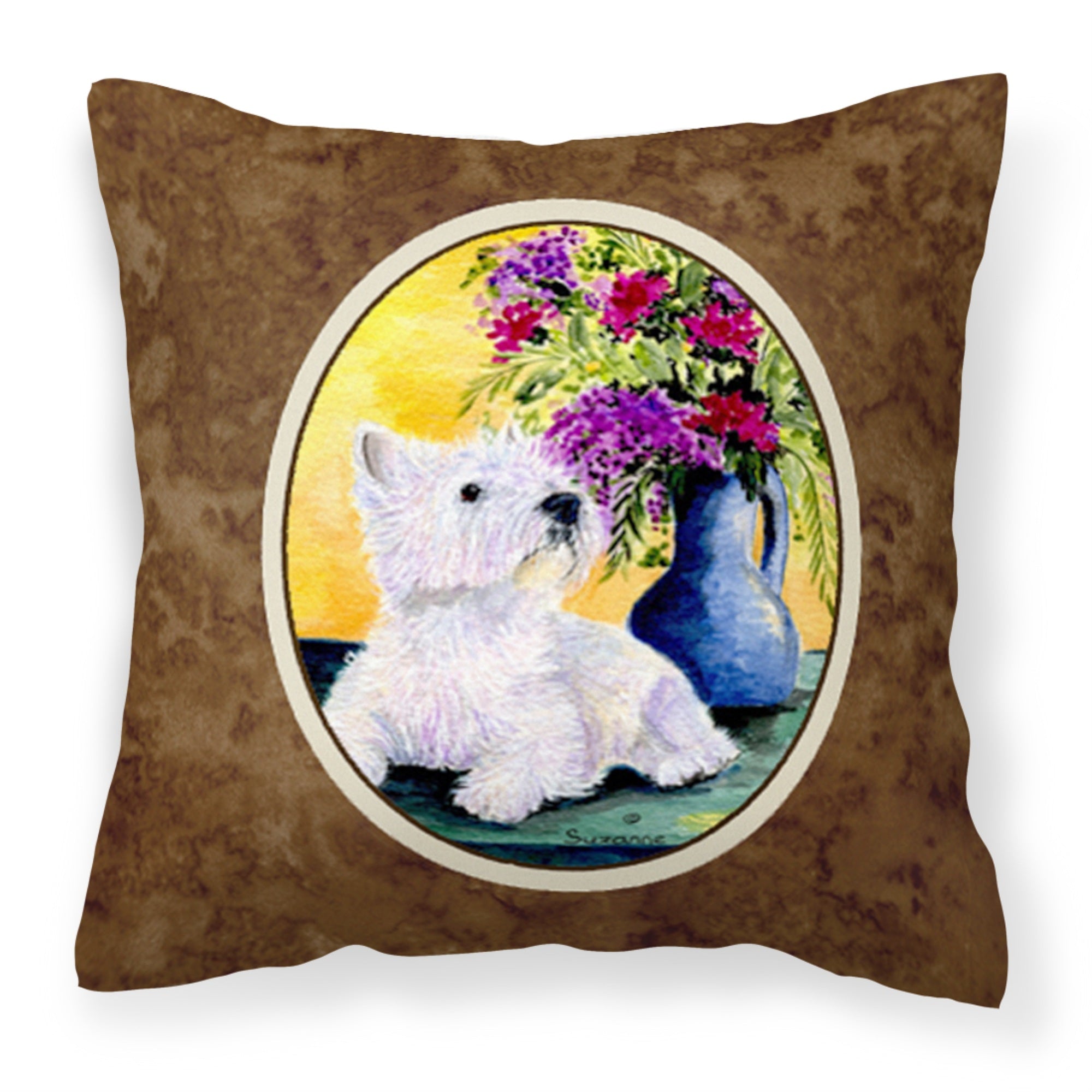 Carolines Treasures SS8301PW1414 Westie Decorative Canvas Fabric Pillow, Large, Multicolor