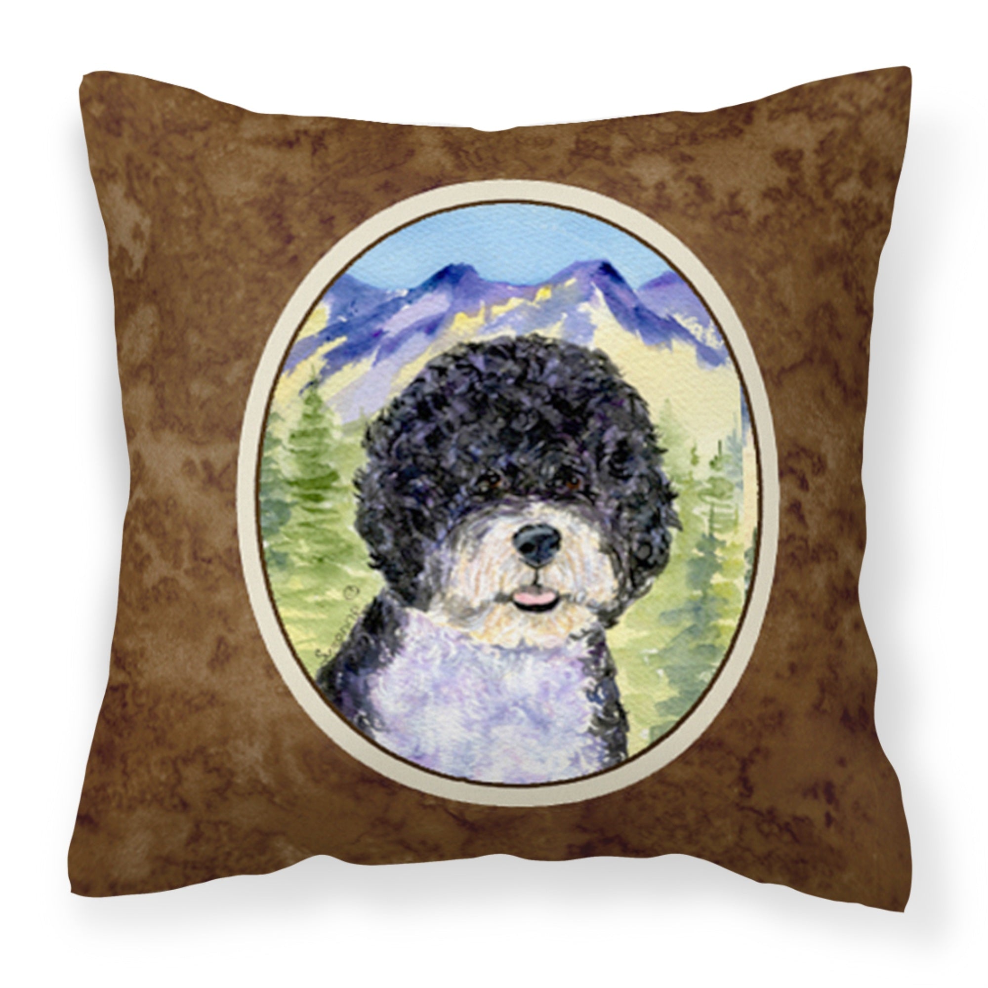 Carolines Treasures SS8303PW1414 Portuguese Water Dog Decorative Canvas Fabric Pillow, Large, Multicolor