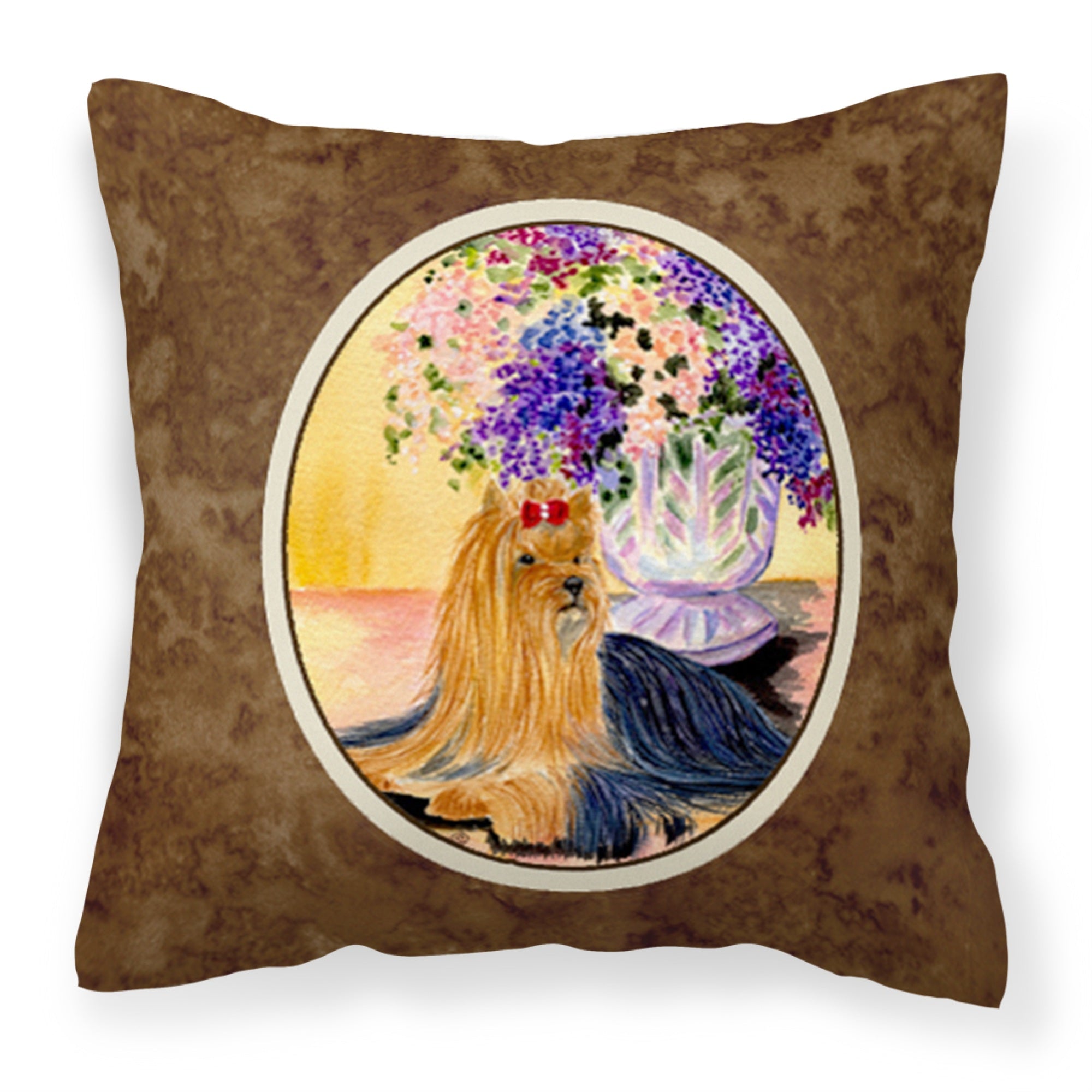 Carolines Treasures SS8304PW1414 Yorkie Decorative Canvas Fabric Pillow, Large, Multicolor