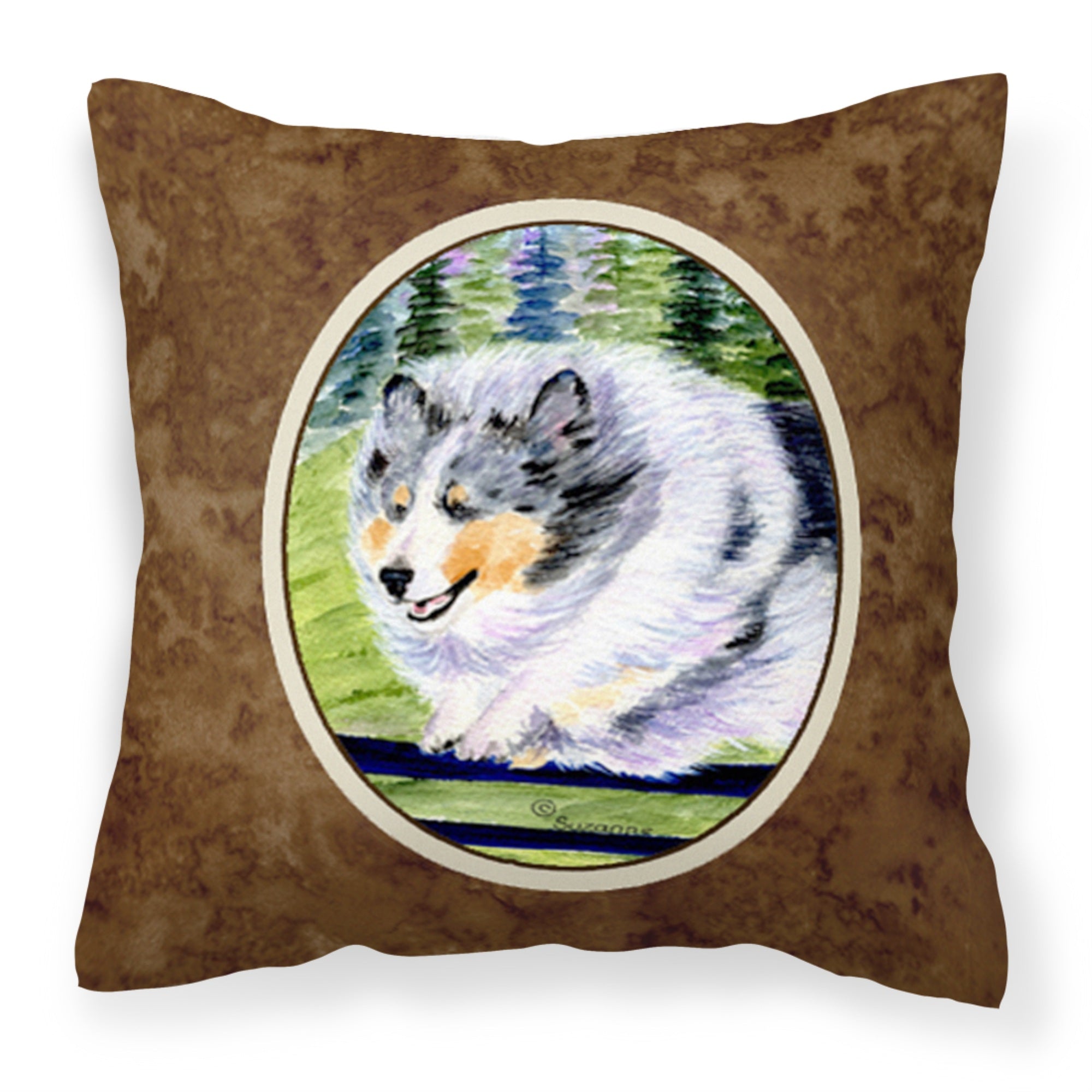 Carolines Treasures SS8305PW1414 Sheltie Decorative Canvas Fabric Pillow, Large, Multicolor