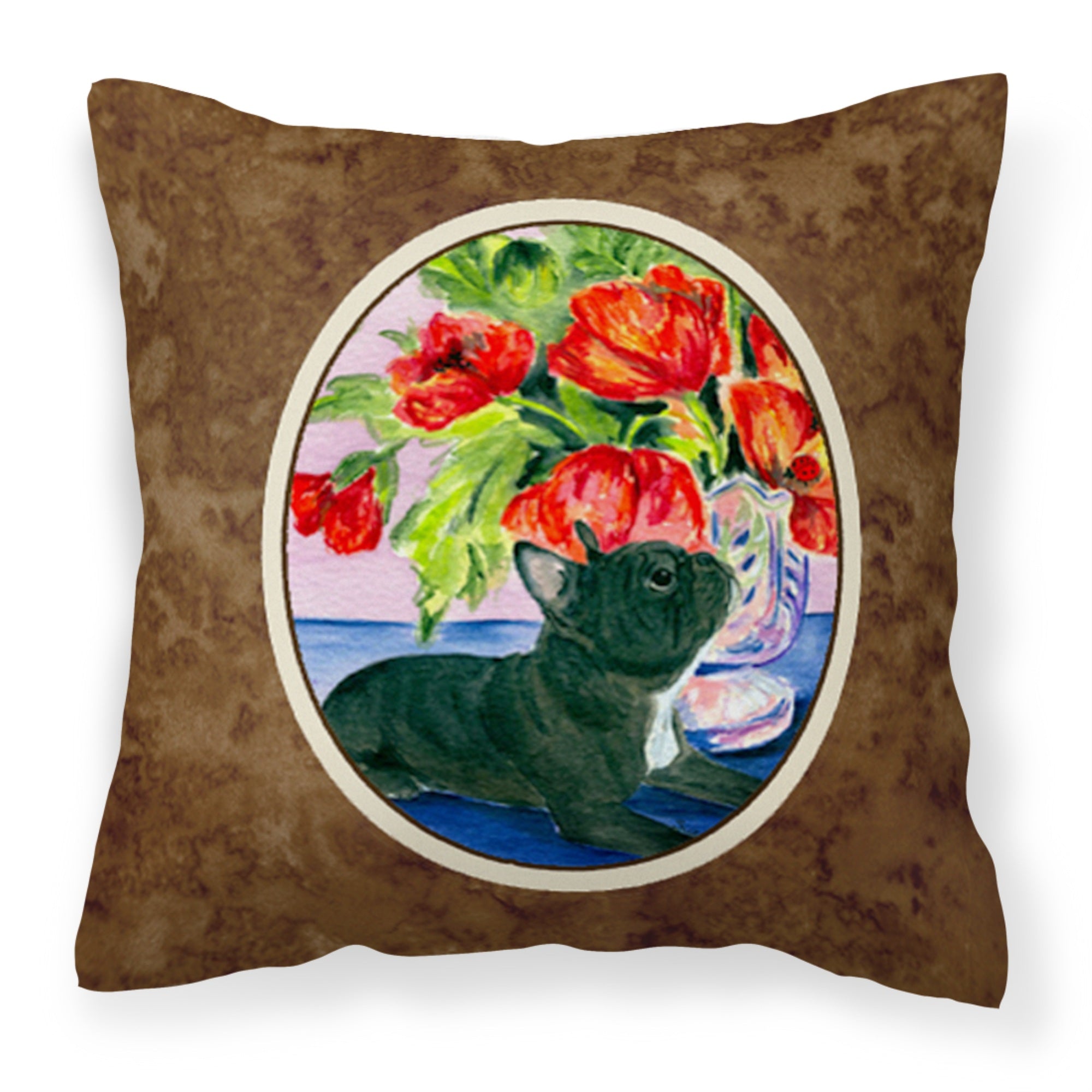 Carolines Treasures SS8308PW1414 French Bulldog Decorative Canvas Fabric Pillow, Large, Multicolor