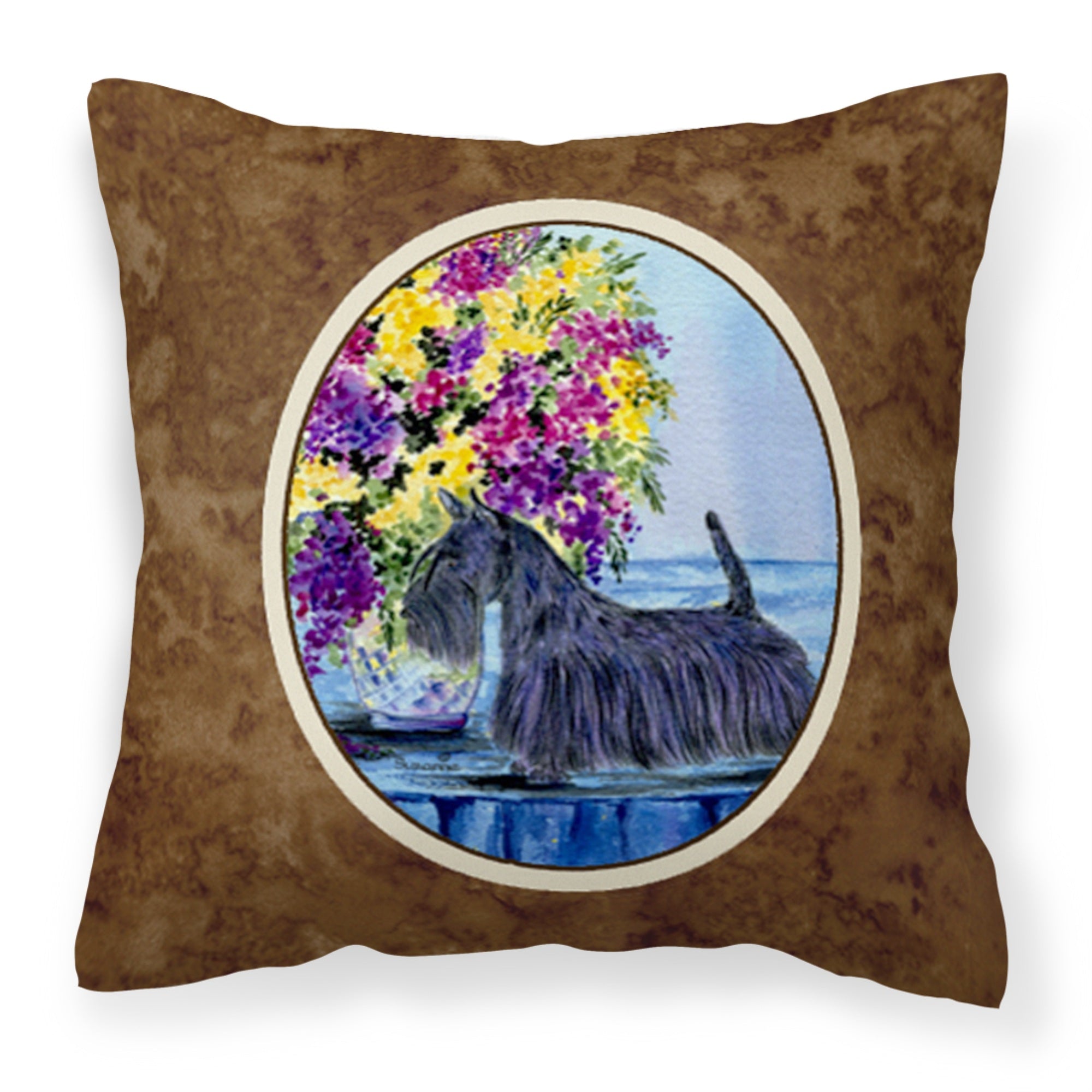 Carolines Treasures SS8309PW1414 Scottish Terrier Decorative Canvas Fabric Pillow, Large, Multicolor