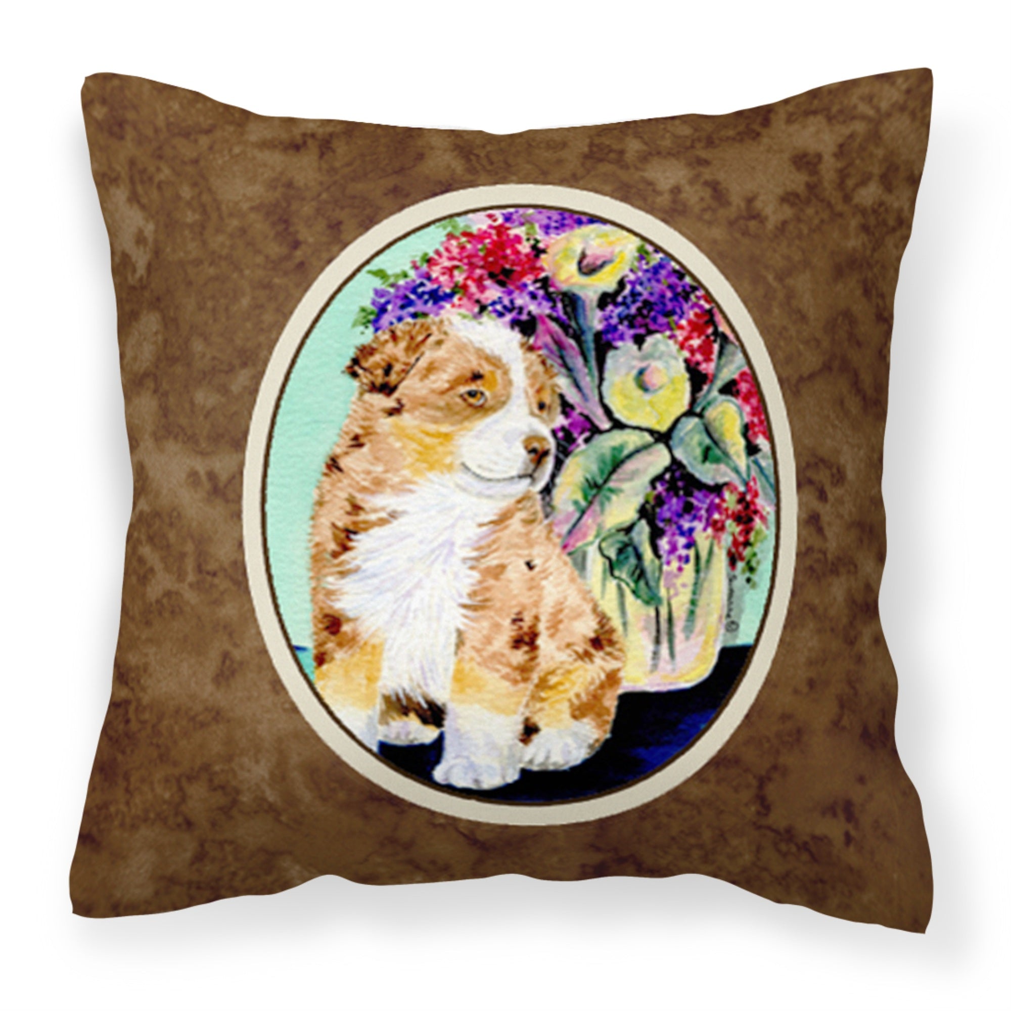 Carolines Treasures SS8312PW1414 Australian Shepherd Decorative Canvas Fabric Pillow, Large, Multicolor