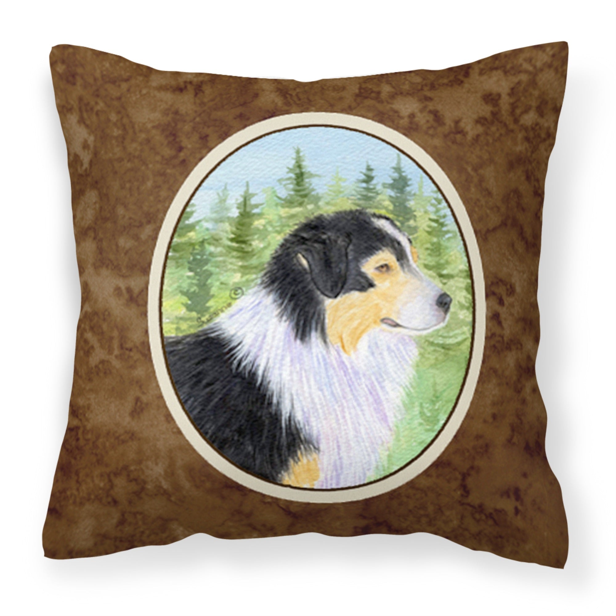 Carolines Treasures SS8316PW1414 Australian Shepherd Decorative Canvas Fabric Pillow, Large, Multicolor