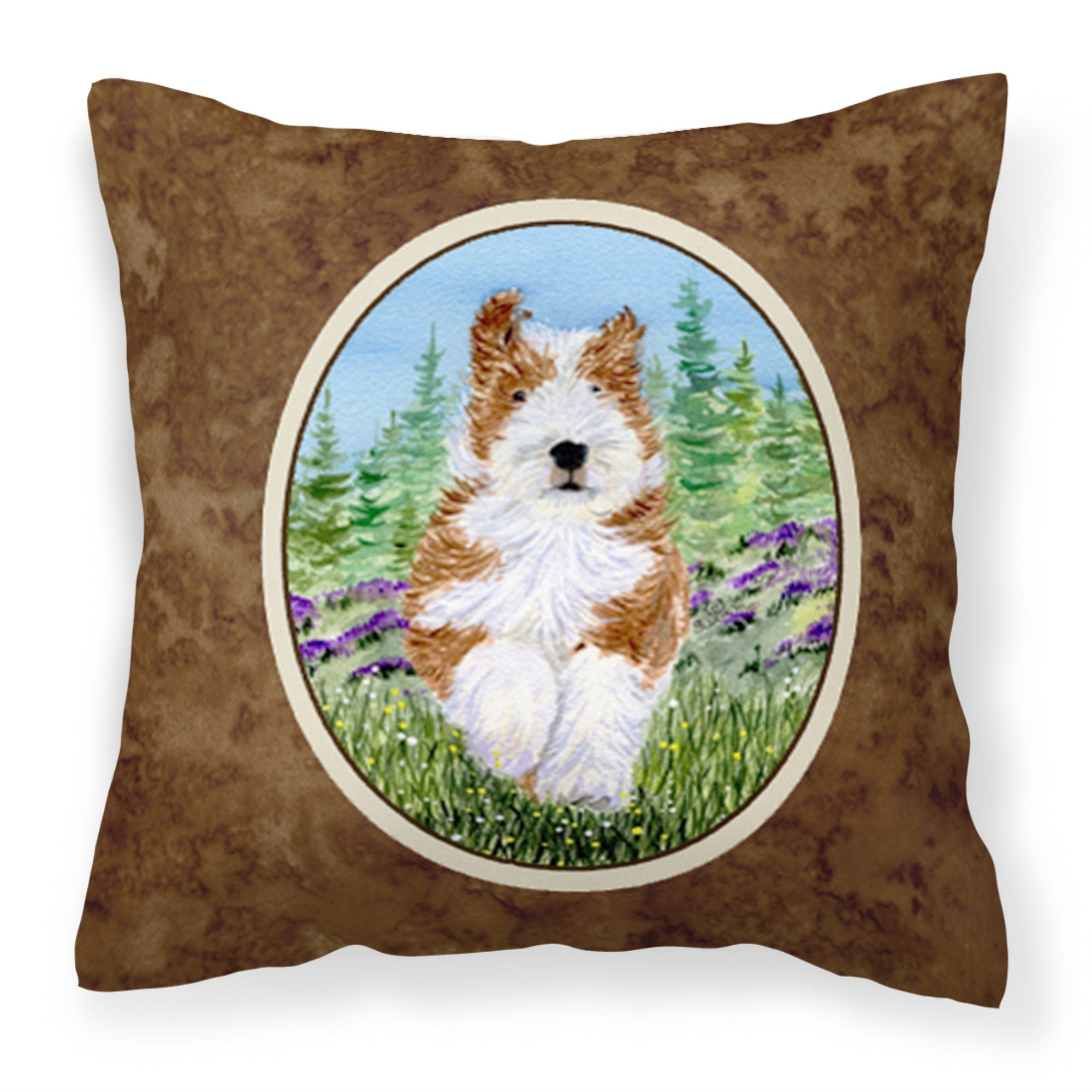 Carolines Treasures SS8320PW1414 Bearded Collie Decorative Canvas Fabric Pillow, Large, Multicolor