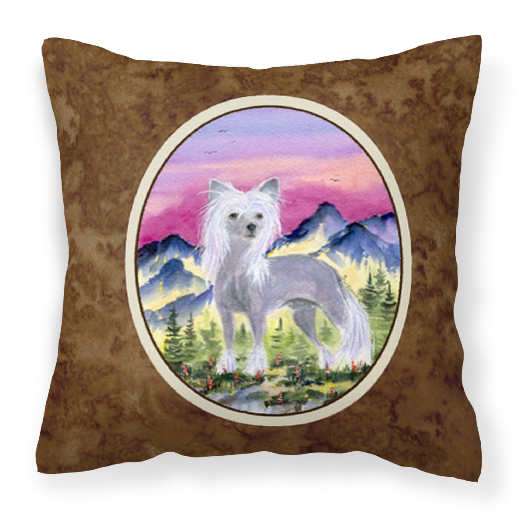 Carolines Treasures SS8326PW1414 Chinese Crested Decorative Canvas Fabric Pillow, Large, Multicolor