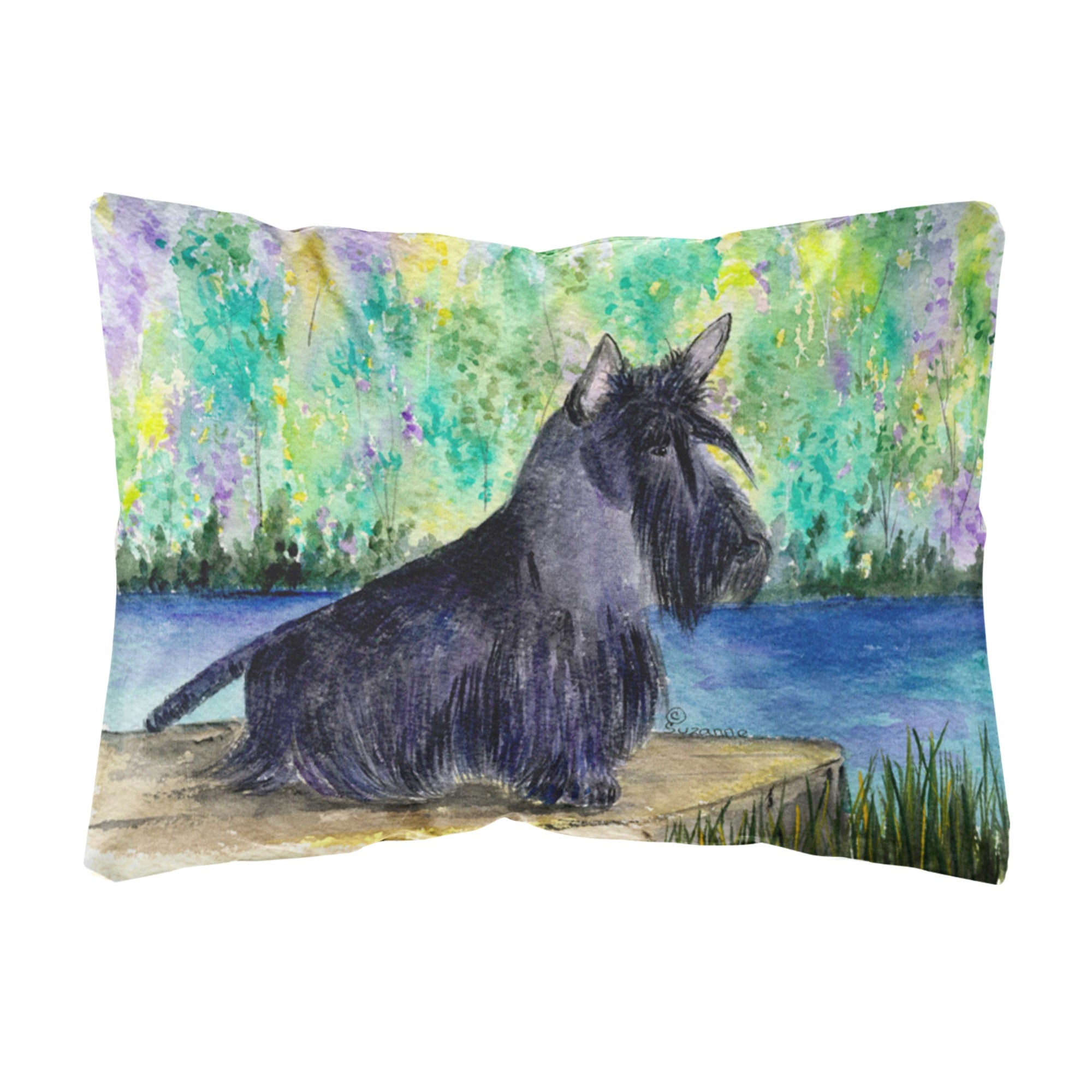 Carolines Treasures SS8330PW1216 Scottish Terrier Decorative Canvas Fabric Pillow, Large, Multicolor