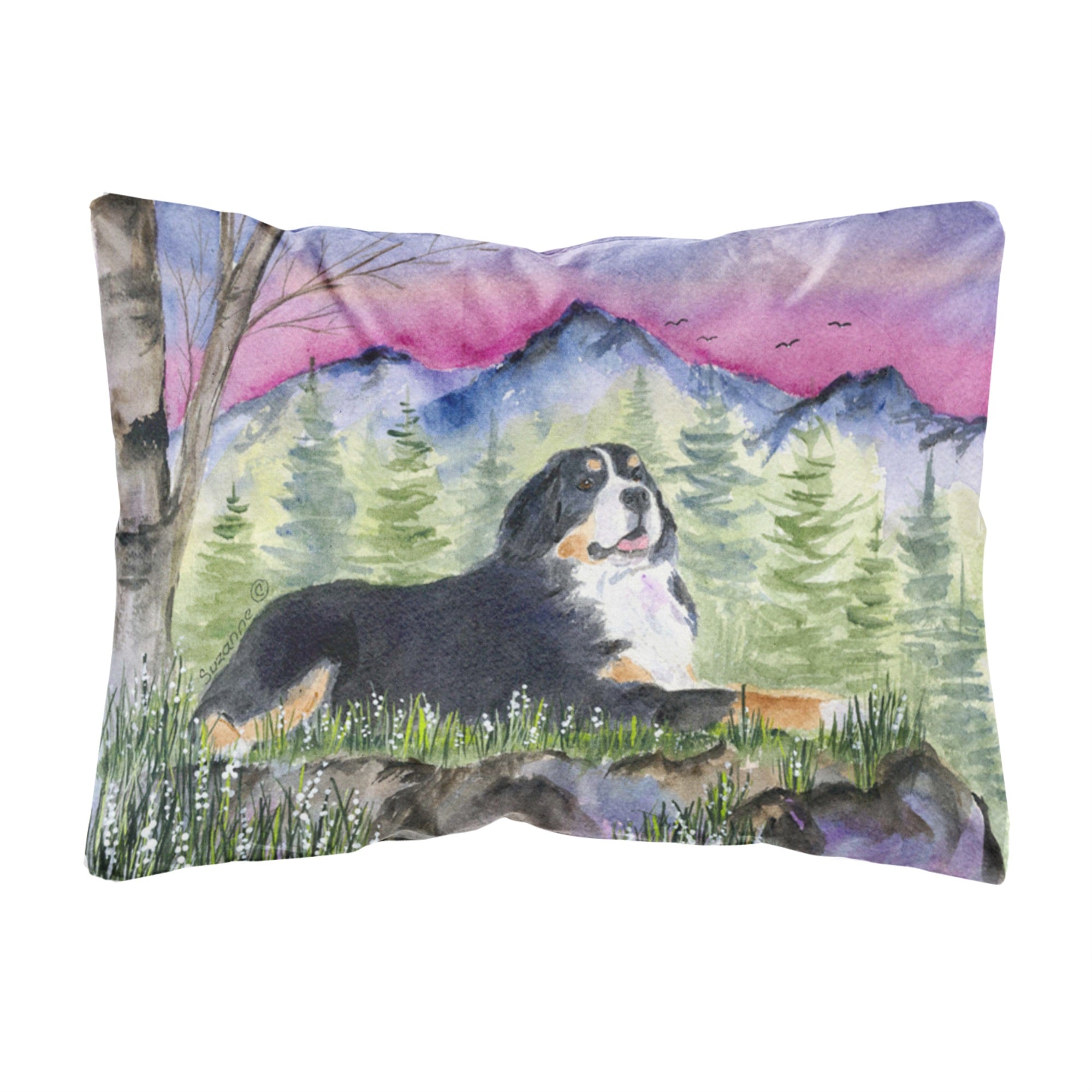 Carolines Treasures SS8332PW1216 Bernese Mountain Dog Decorative Canvas Fabric Pillow, Large, Multicolor