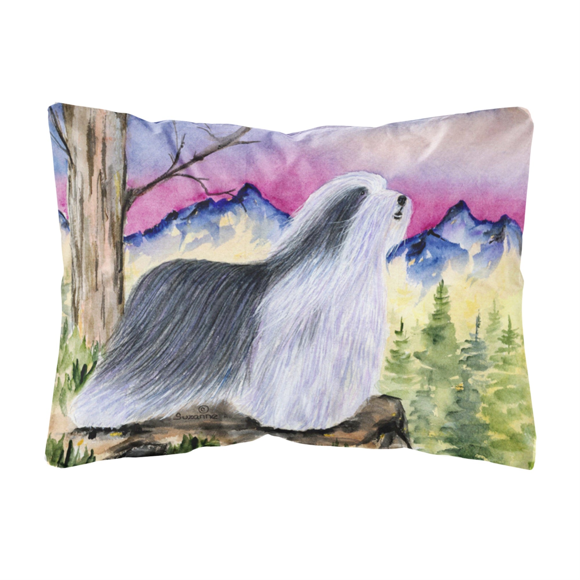 Carolines Treasures SS8338PW1216 Bearded Collie Decorative Canvas Fabric Pillow, Large, Multicolor