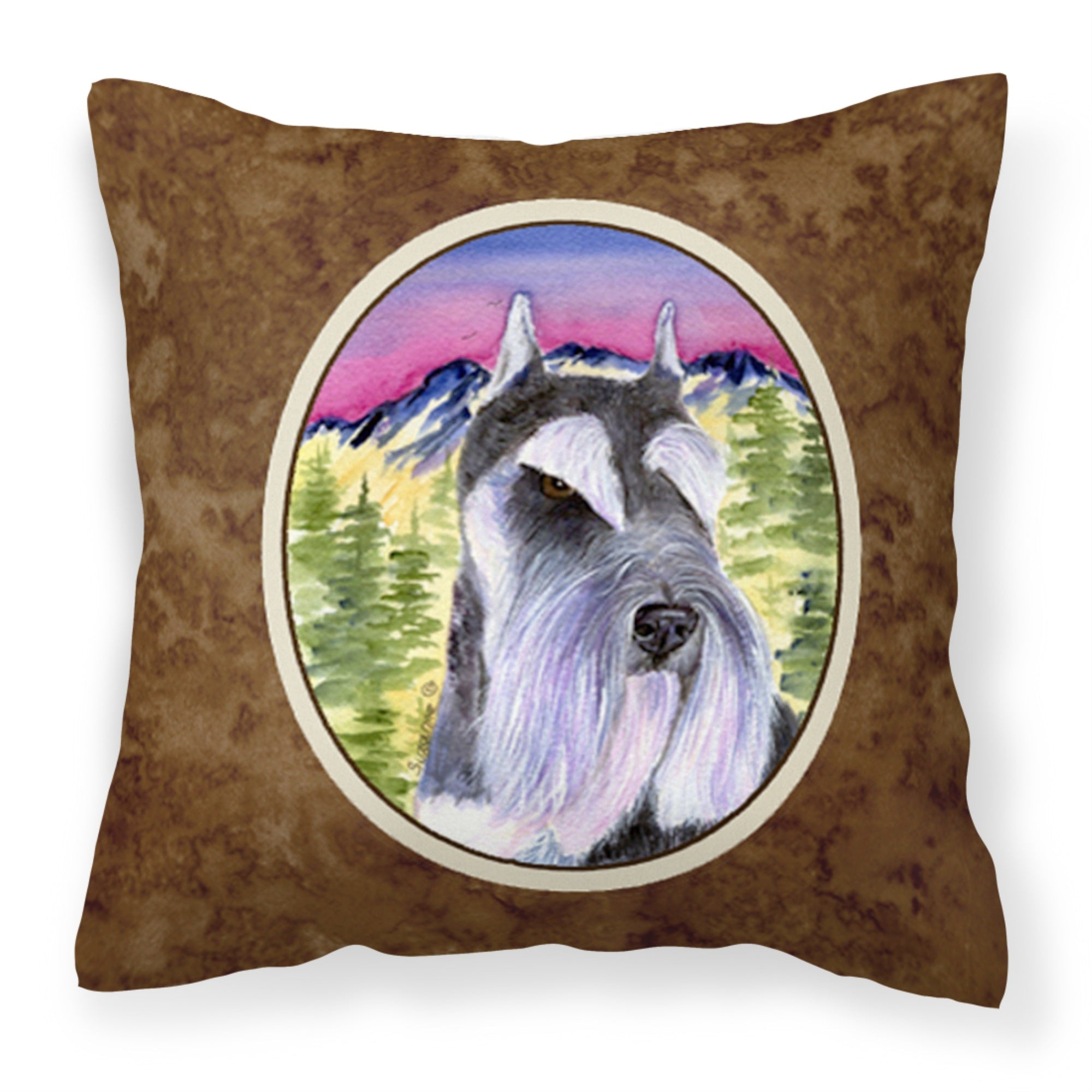 Carolines Treasures SS8340PW1414 Schnauzer Decorative Canvas Fabric Pillow, Large, Multicolor