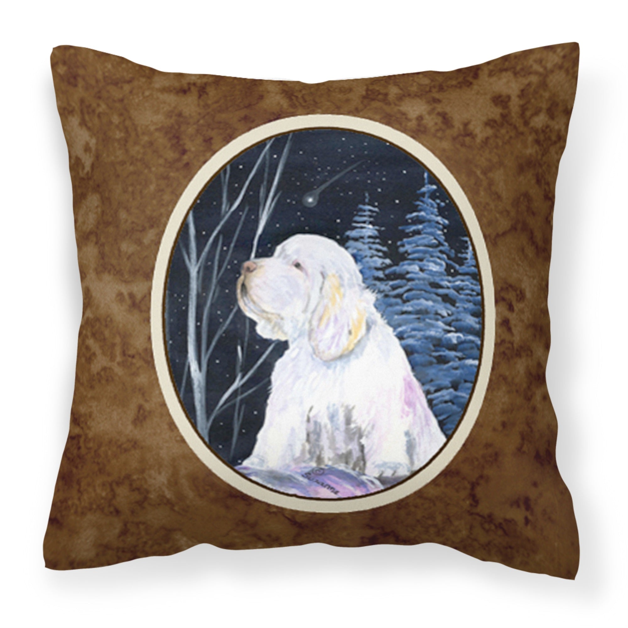 Carolines Treasures SS8346PW1414 Clumber Spaniel Decorative Canvas Fabric Pillow, Large, Multicolor