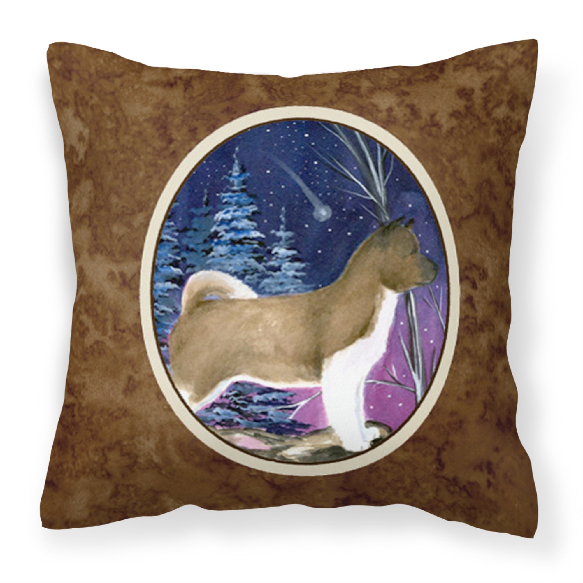 Carolines Treasures SS8352PW1414 Starry Night Akita Decorative Canvas Fabric Pillow, Large, Multicolor