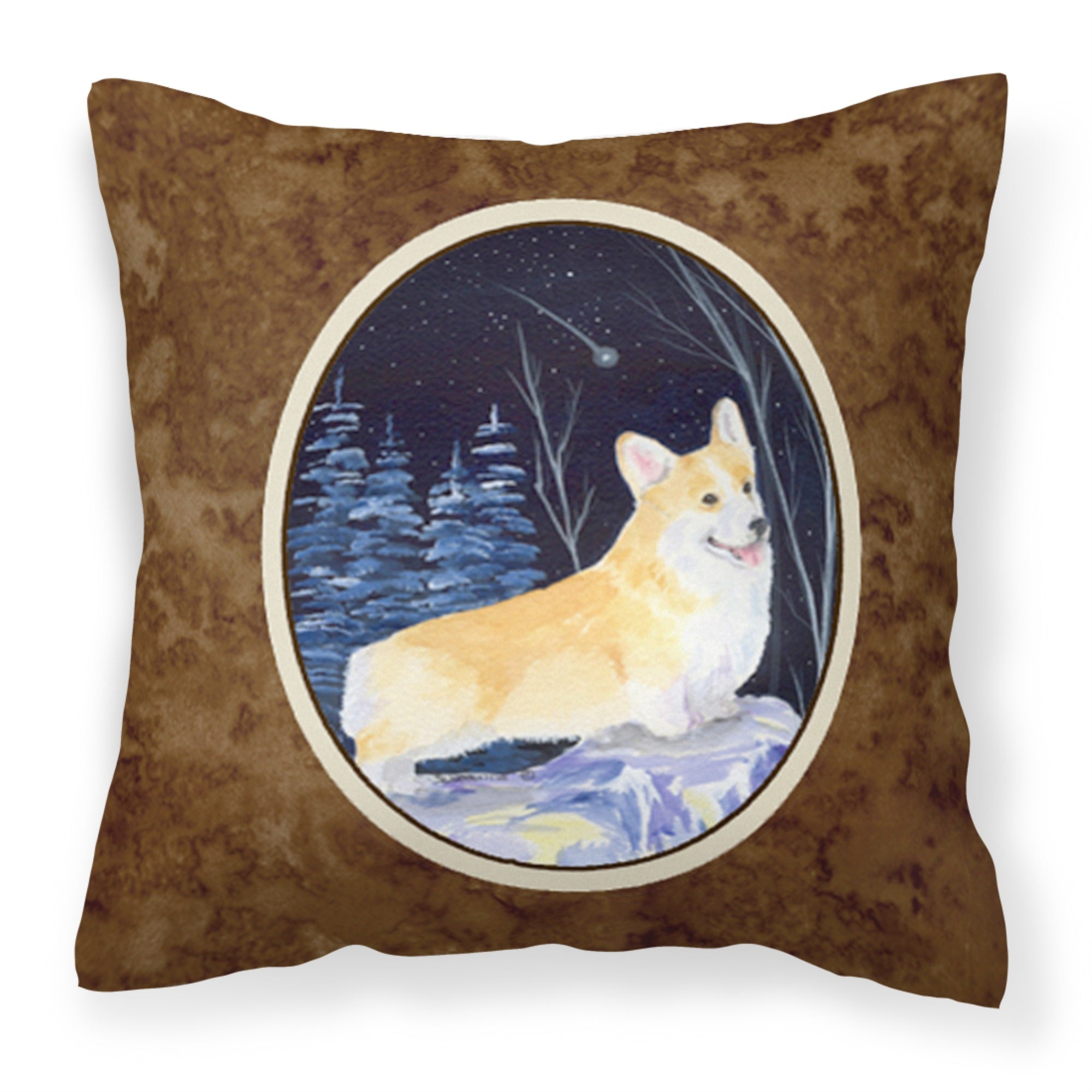 Carolines Treasures SS8353PW1414 Starry Night Corgi Decorative Canvas Fabric Pillow, Large, Multicolor