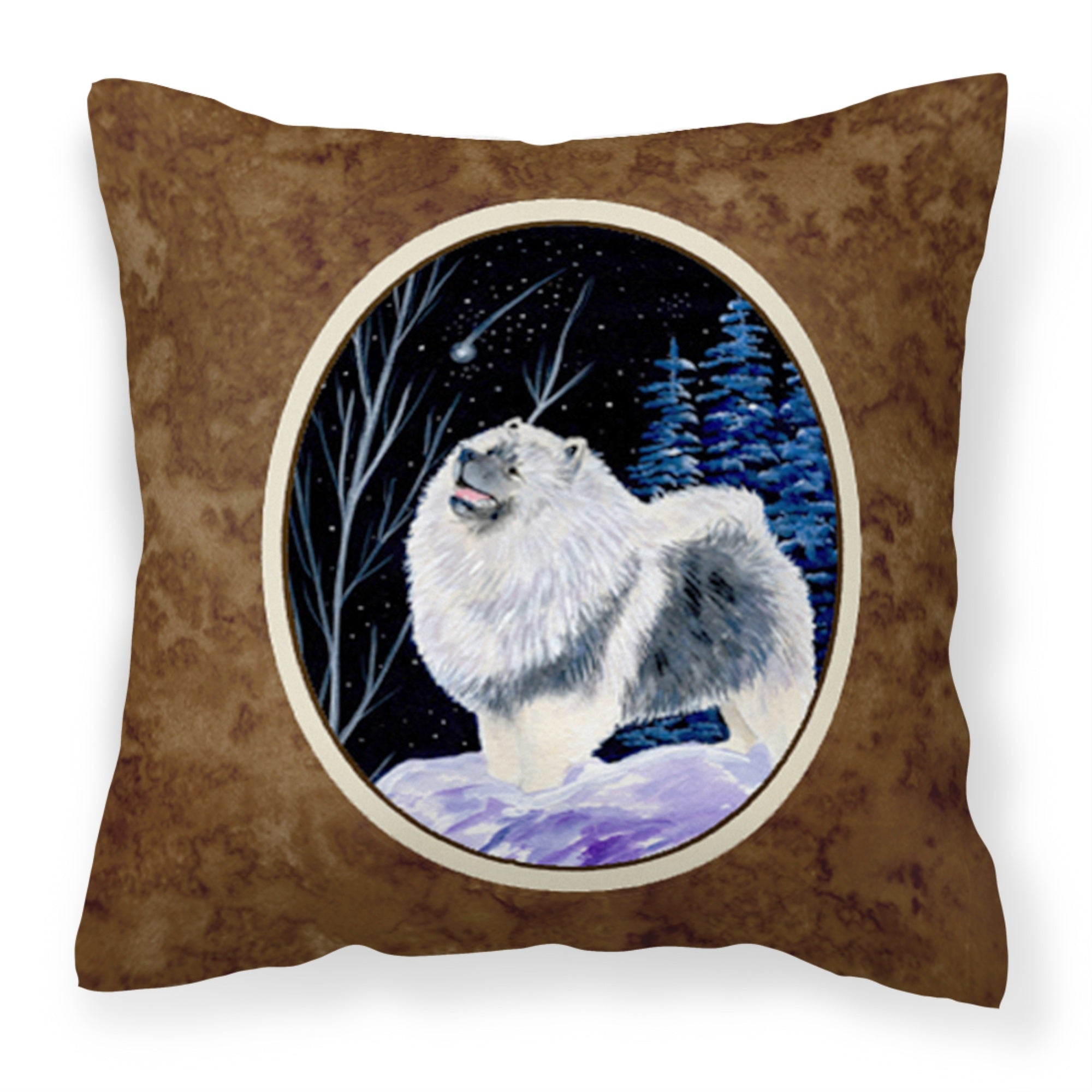 Carolines Treasures SS8357PW1414 Starry Night Keeshond Decorative Canvas Fabric Pillow, Large, Multicolor