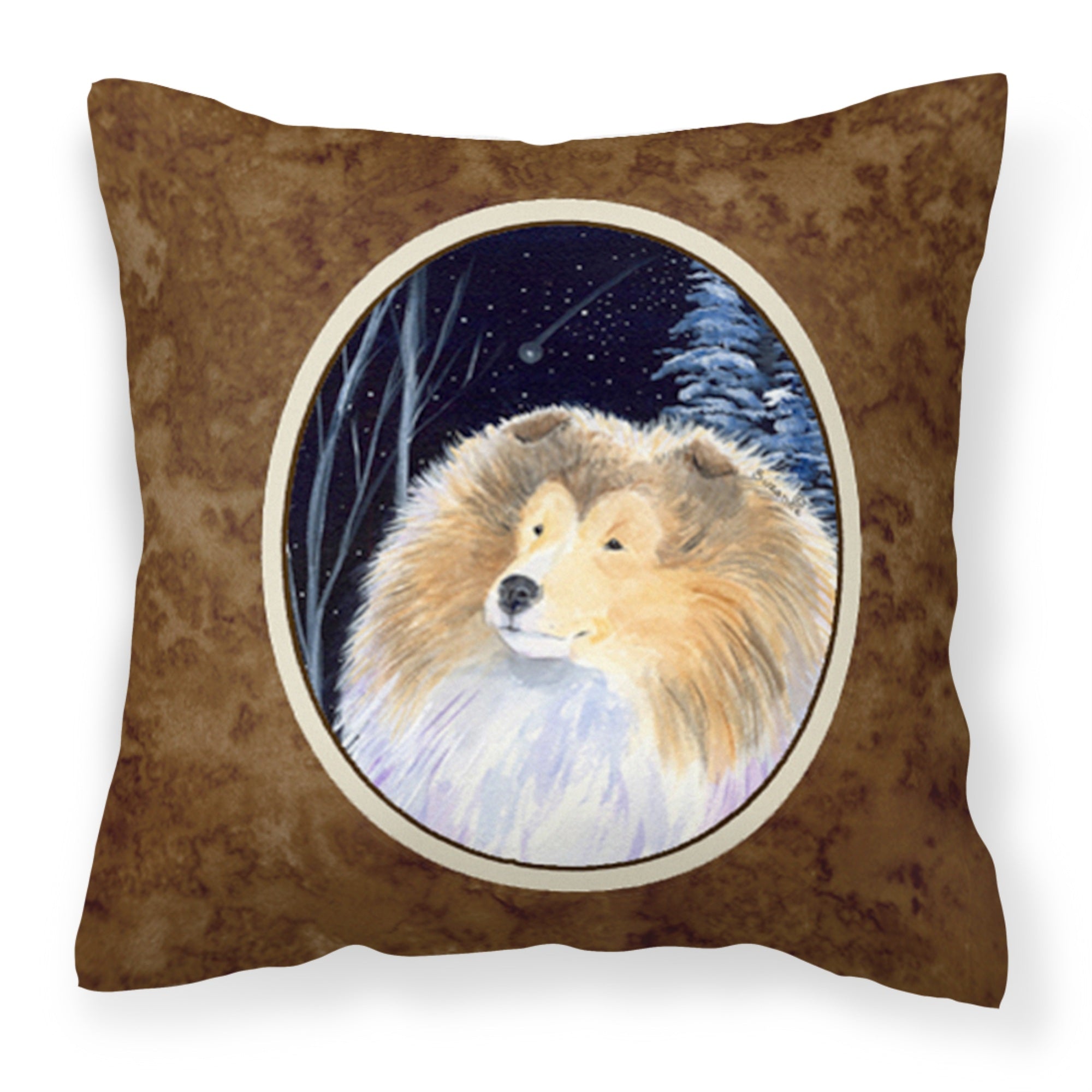 Carolines Treasures SS8360PW1414 Starry Night Collie Decorative Canvas Fabric Pillow, Large, Multicolor