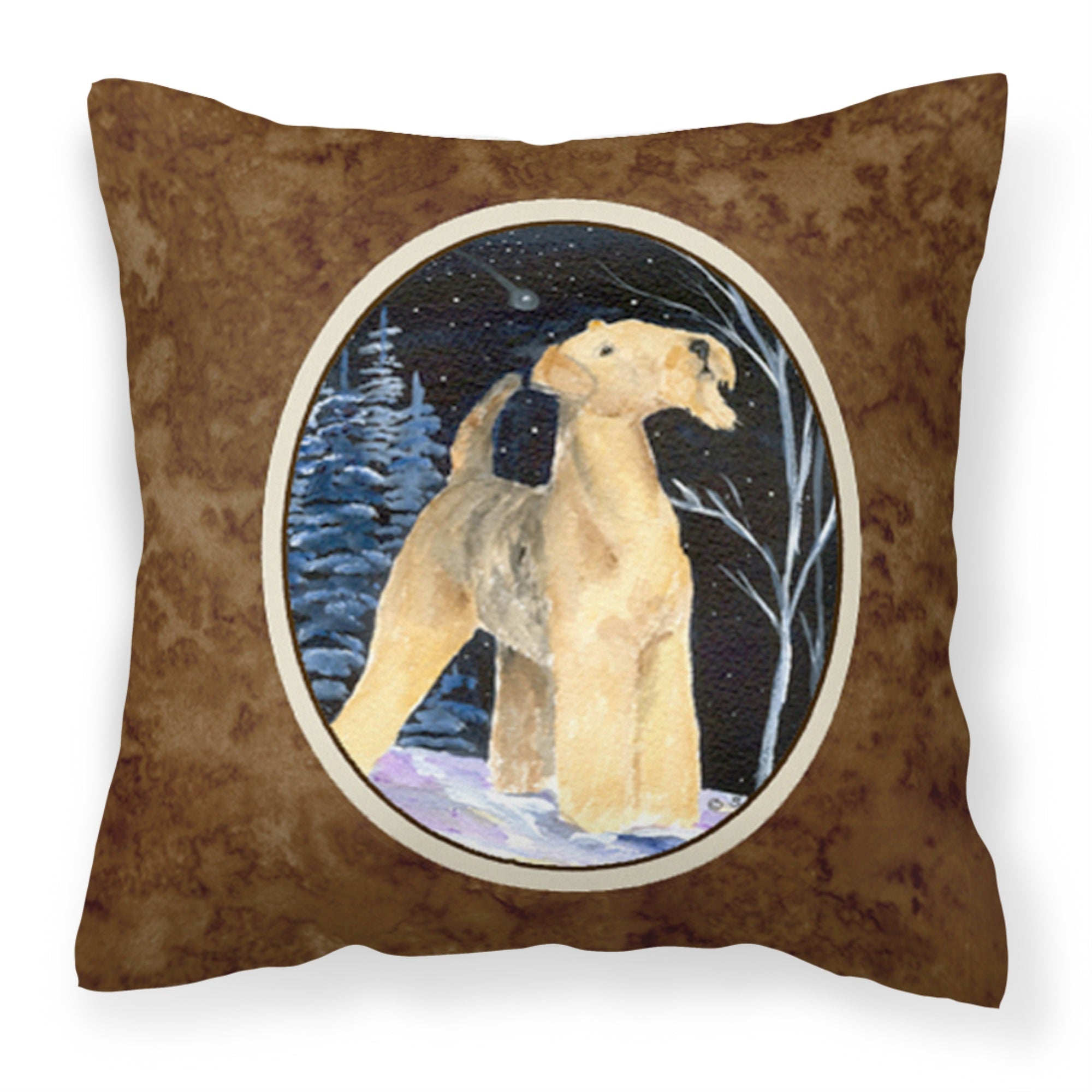 Carolines Treasures SS8361PW1414 Starry Night Airedale Decorative Canvas Fabric Pillow, Large, Multicolor