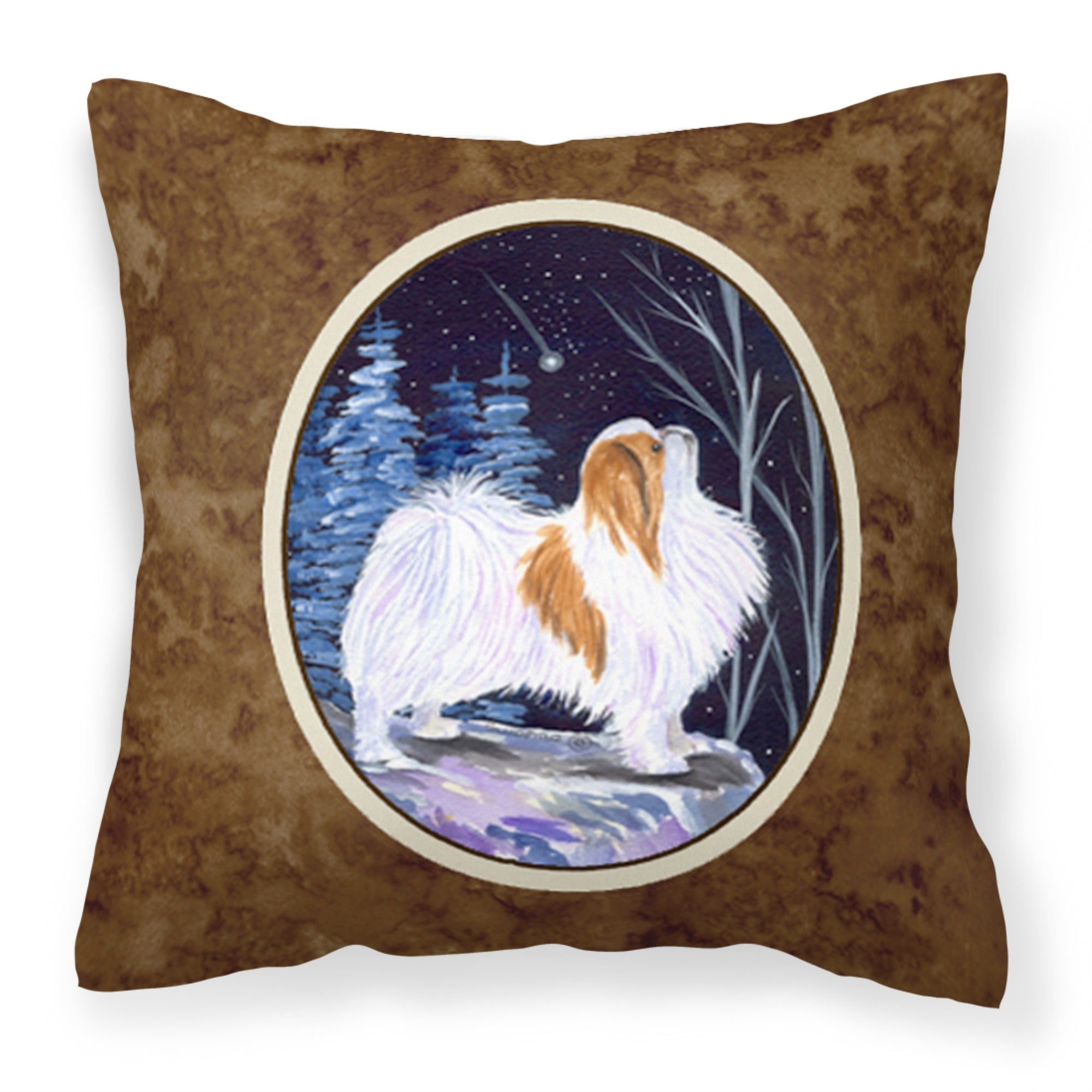 Carolines Treasures SS8363PW1414 Starry Night Japanese Chin Fabric Pillow, Large, Multicolor