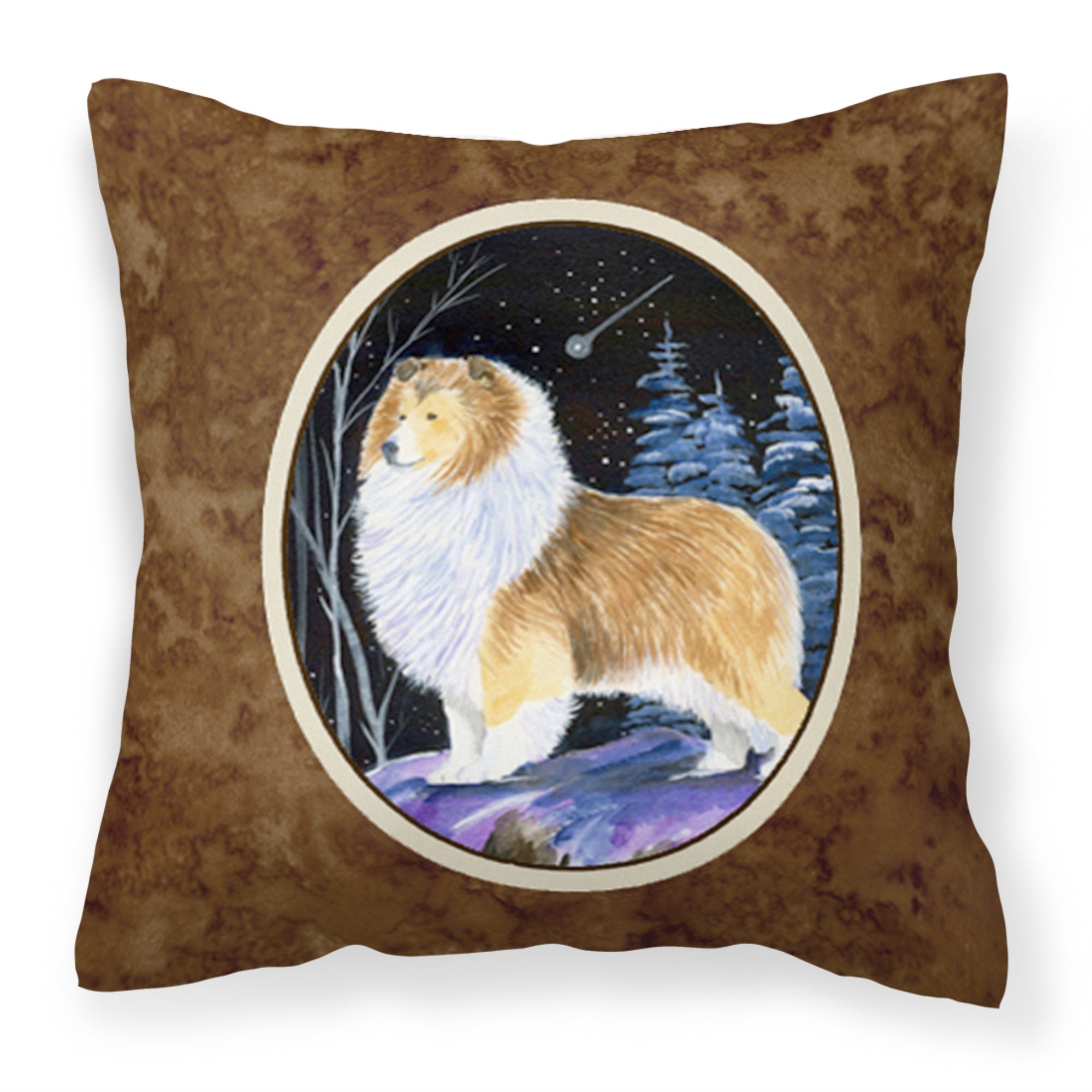 Carolines Treasures SS8368PW1414 Starry Night Sheltie Decorative Canvas Fabric Pillow, Large, Multicolor