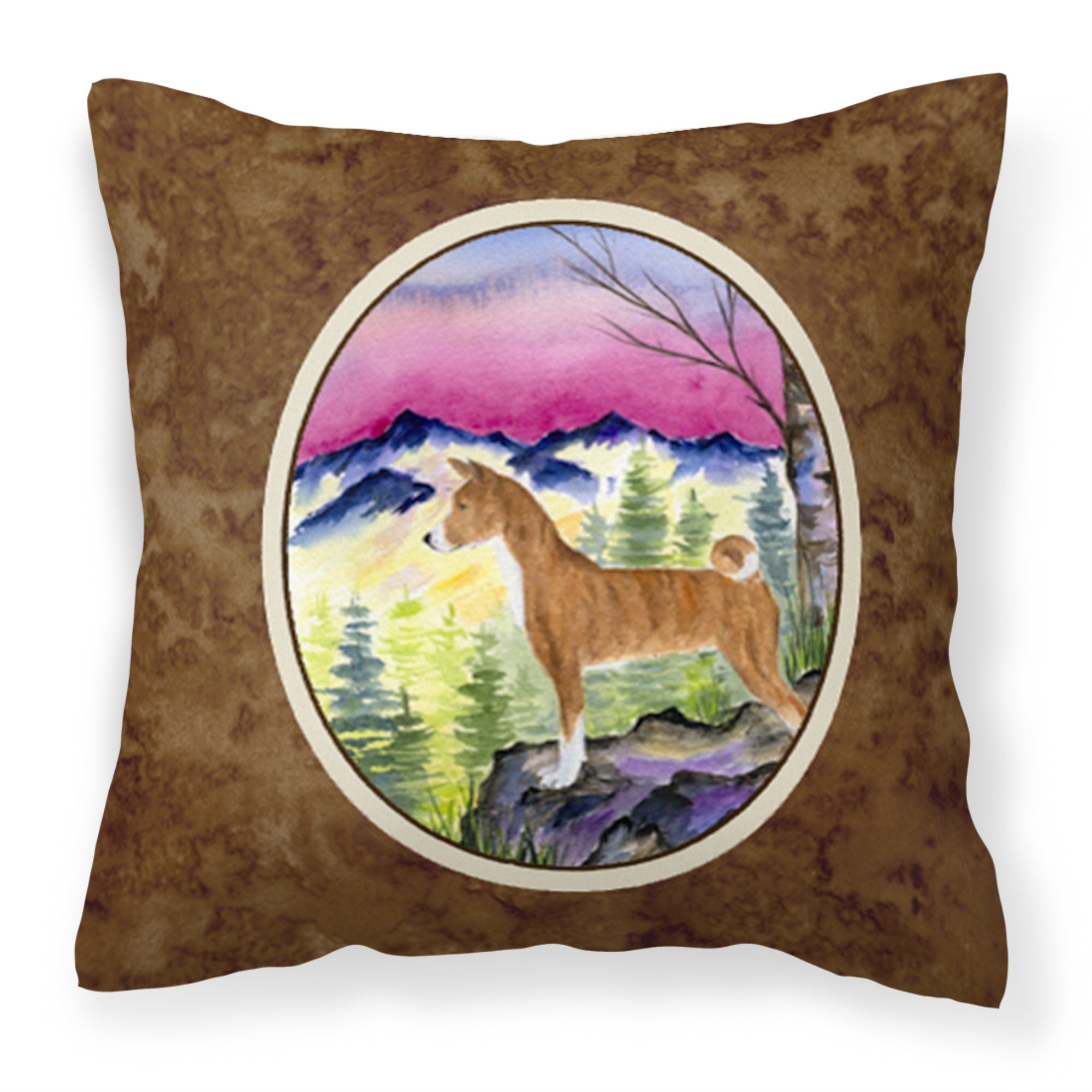 Carolines Treasures SS8371PW1414 Basenji Decorative Canvas Fabric Pillow, Large, Multicolor