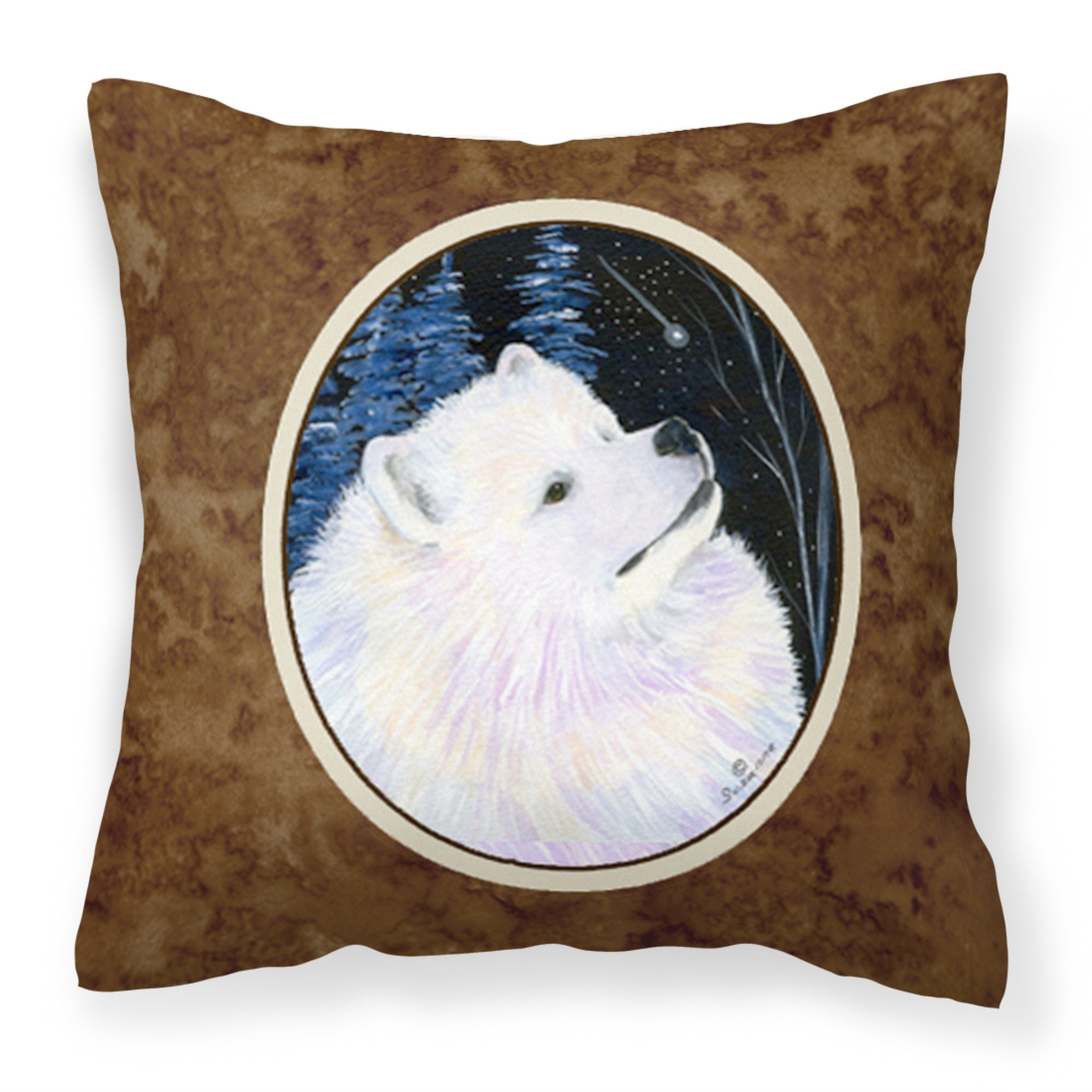 Carolines Treasures SS8376PW1414 Starry Night Samoyed Decorative Canvas Fabric Pillow, Large, Multicolor